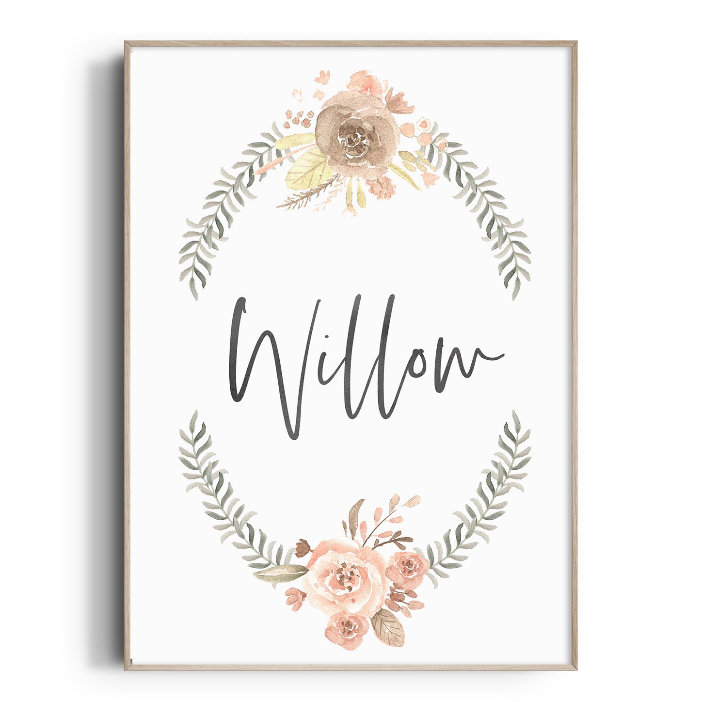 Woodland Floral Name Print