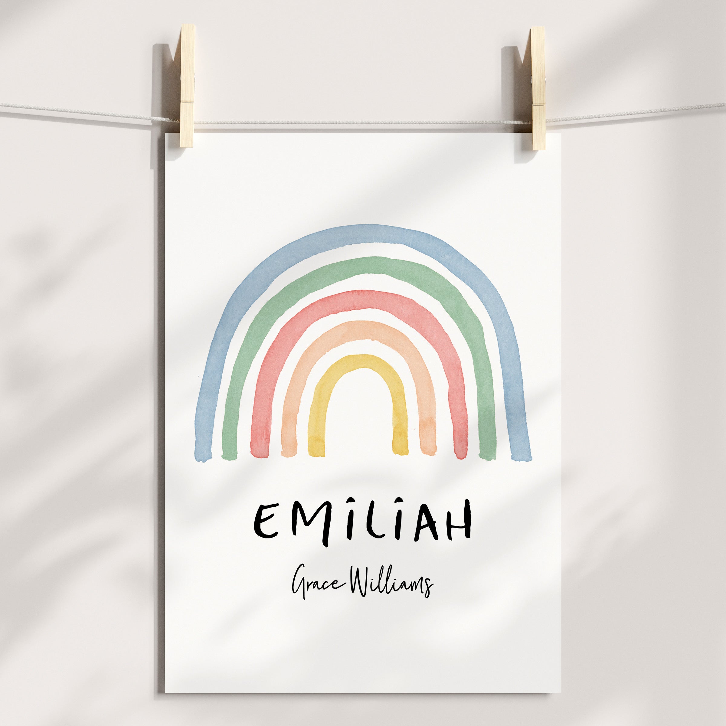 Watercolour Rainbow Name Print