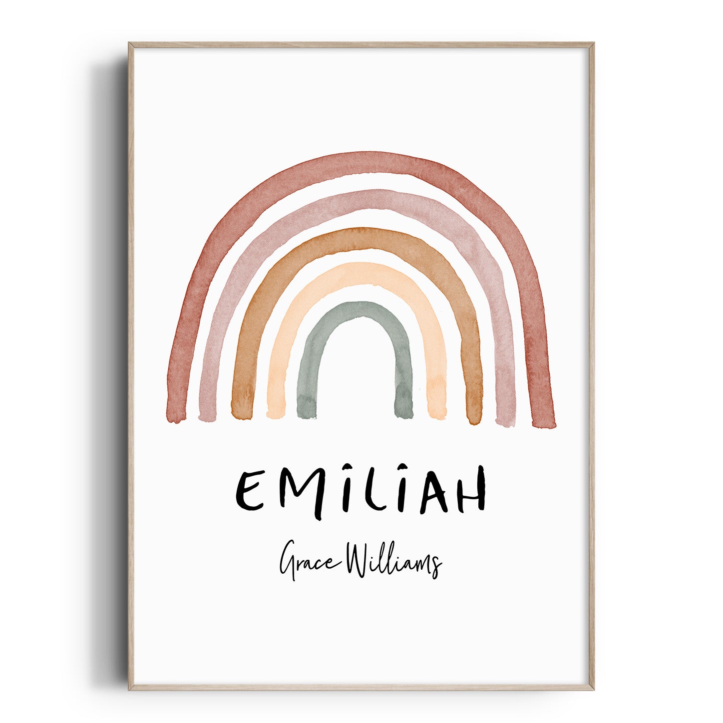 Watercolour Rainbow Name Print