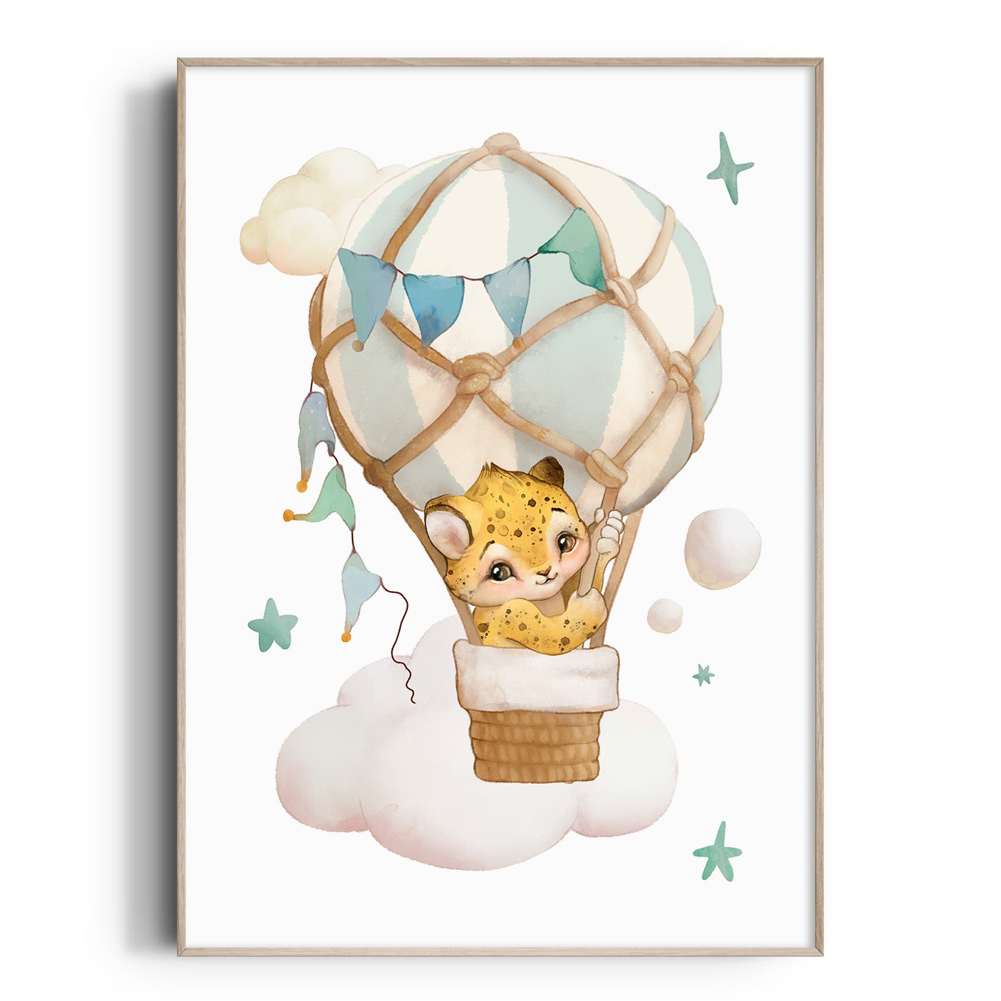 Hot Air Balloon Print - Leopard