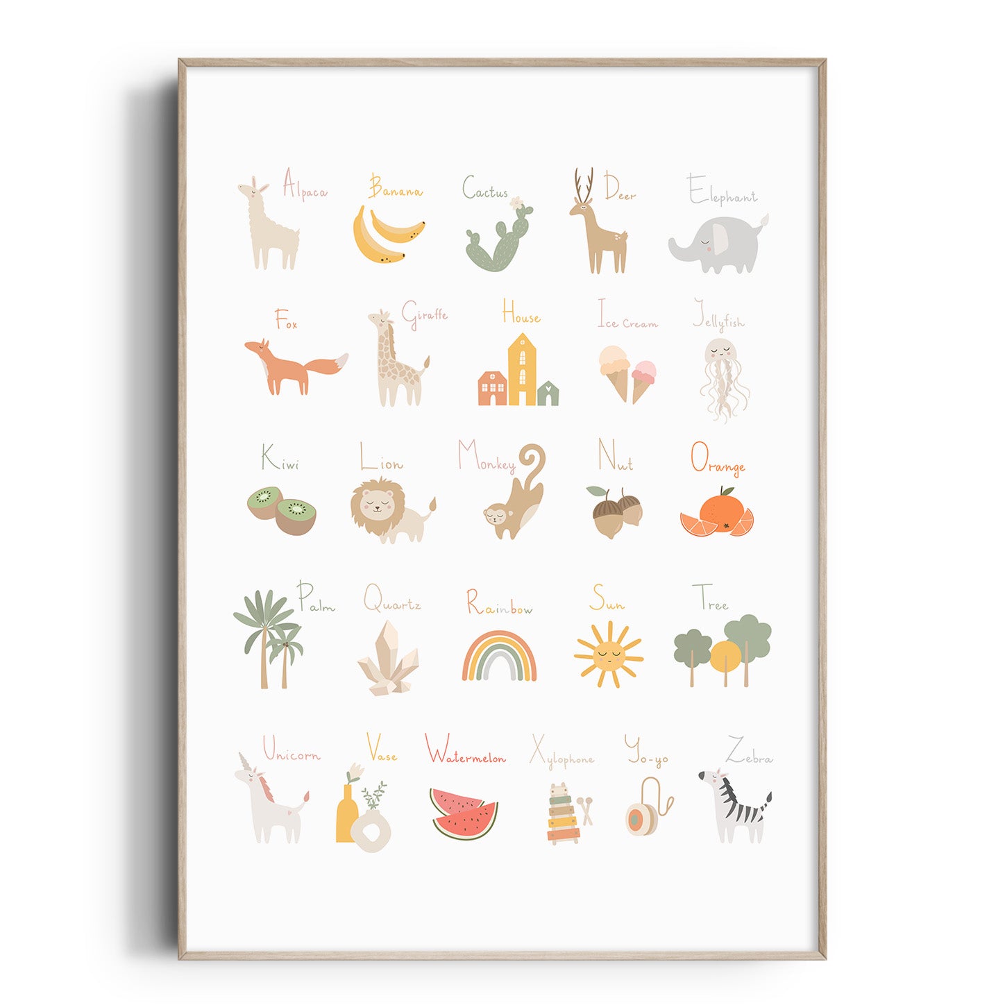 Boho Animal Alphabet Print