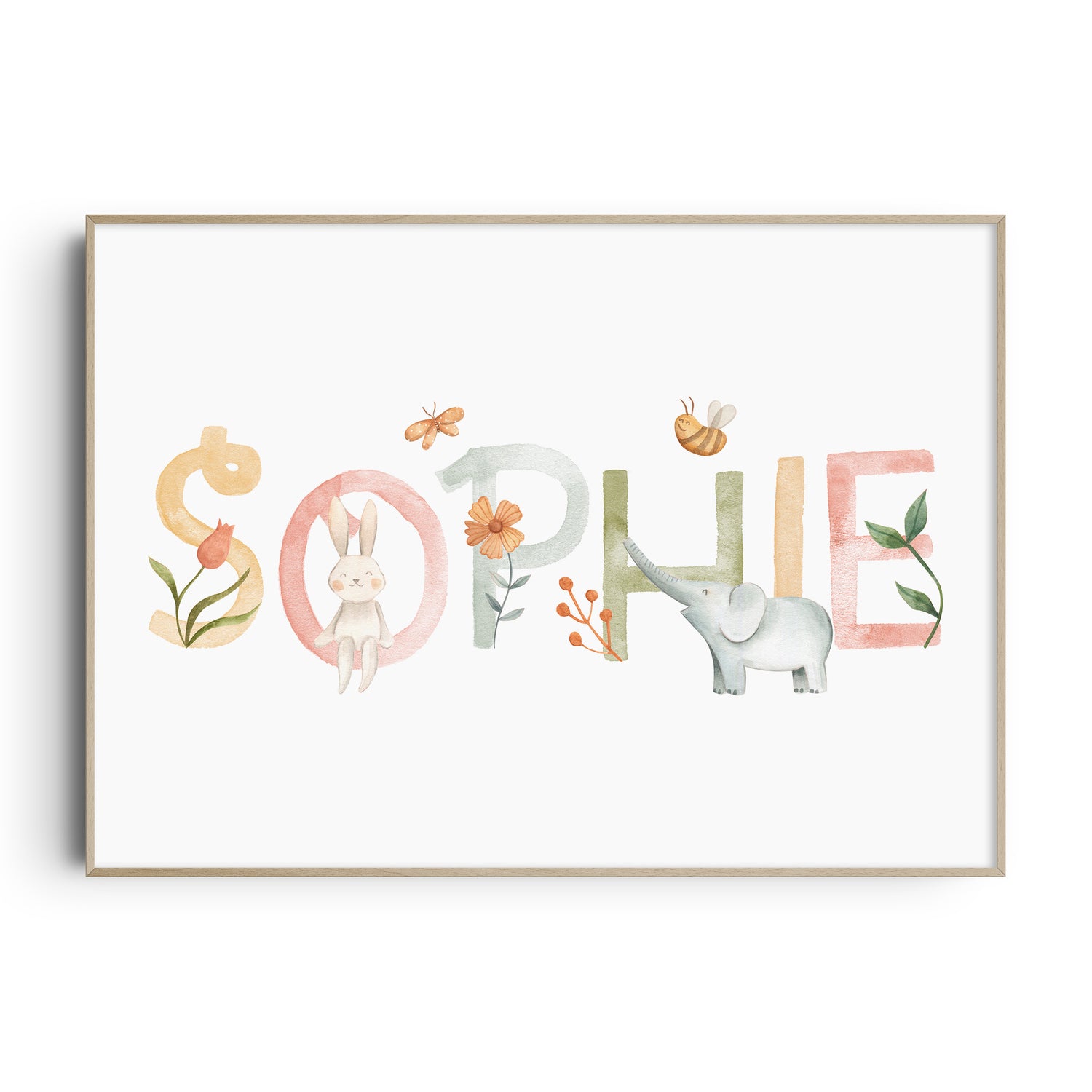 Woodland Animal Name Print