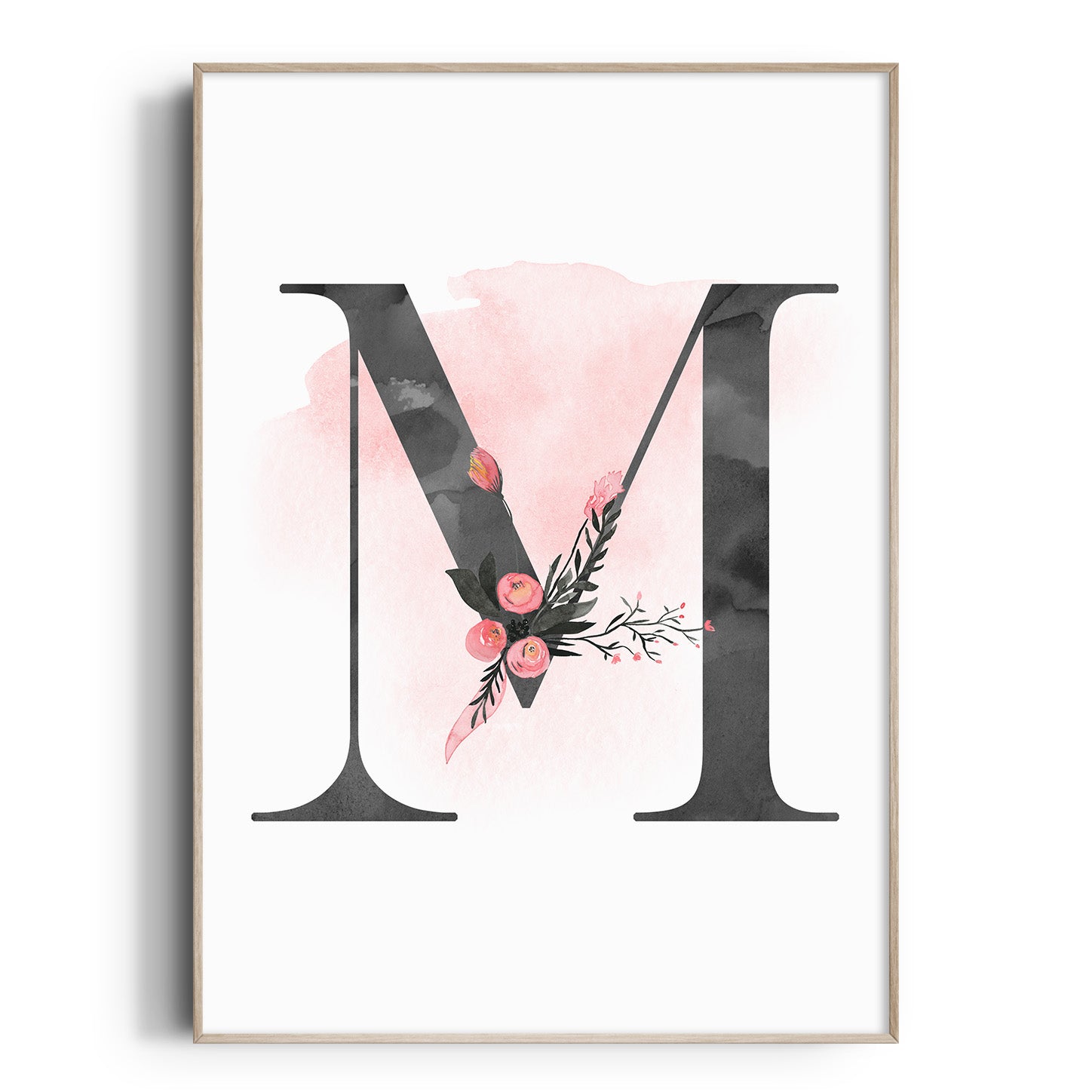 Watercolour Floral Letter Print