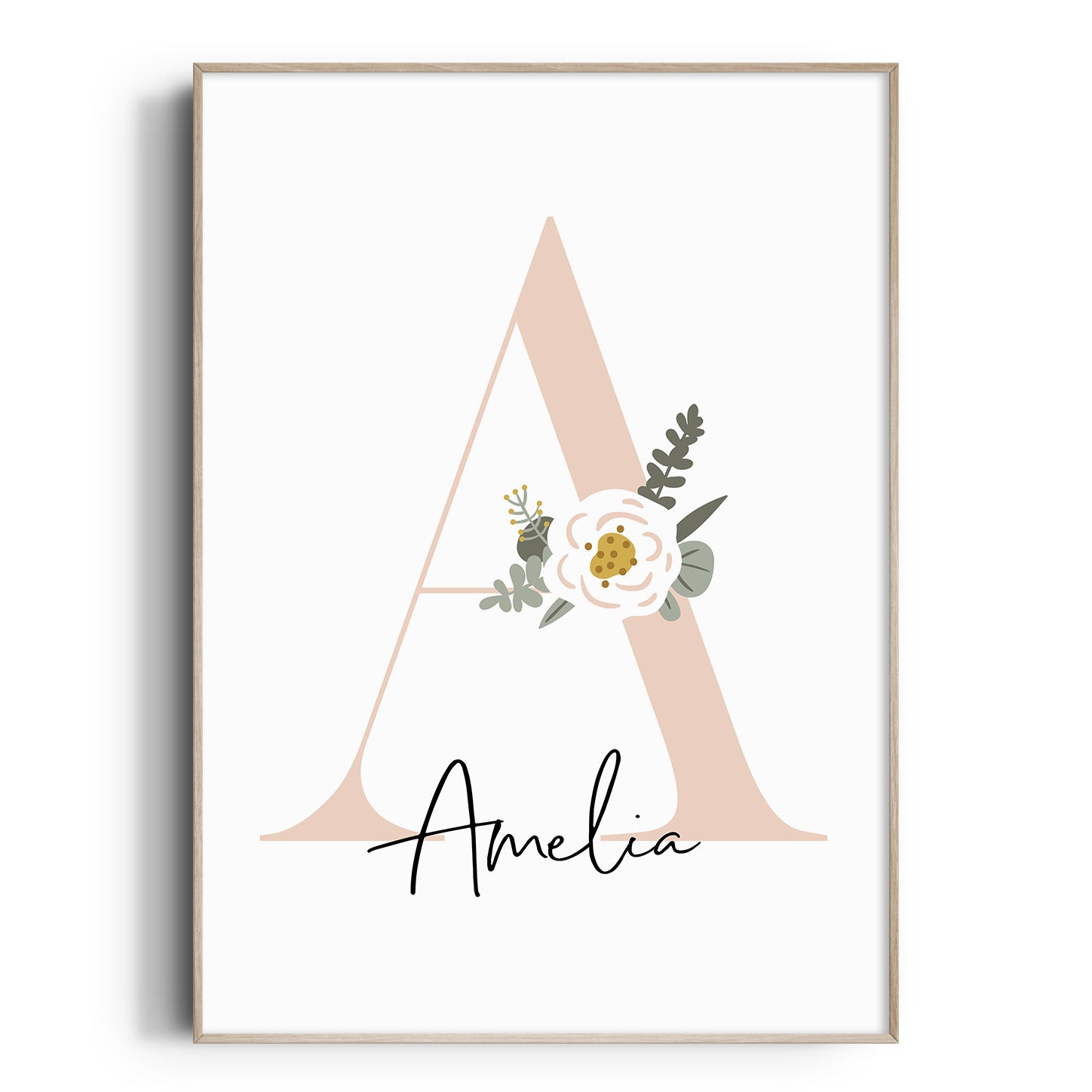 Boho Floral Letter & Name Print