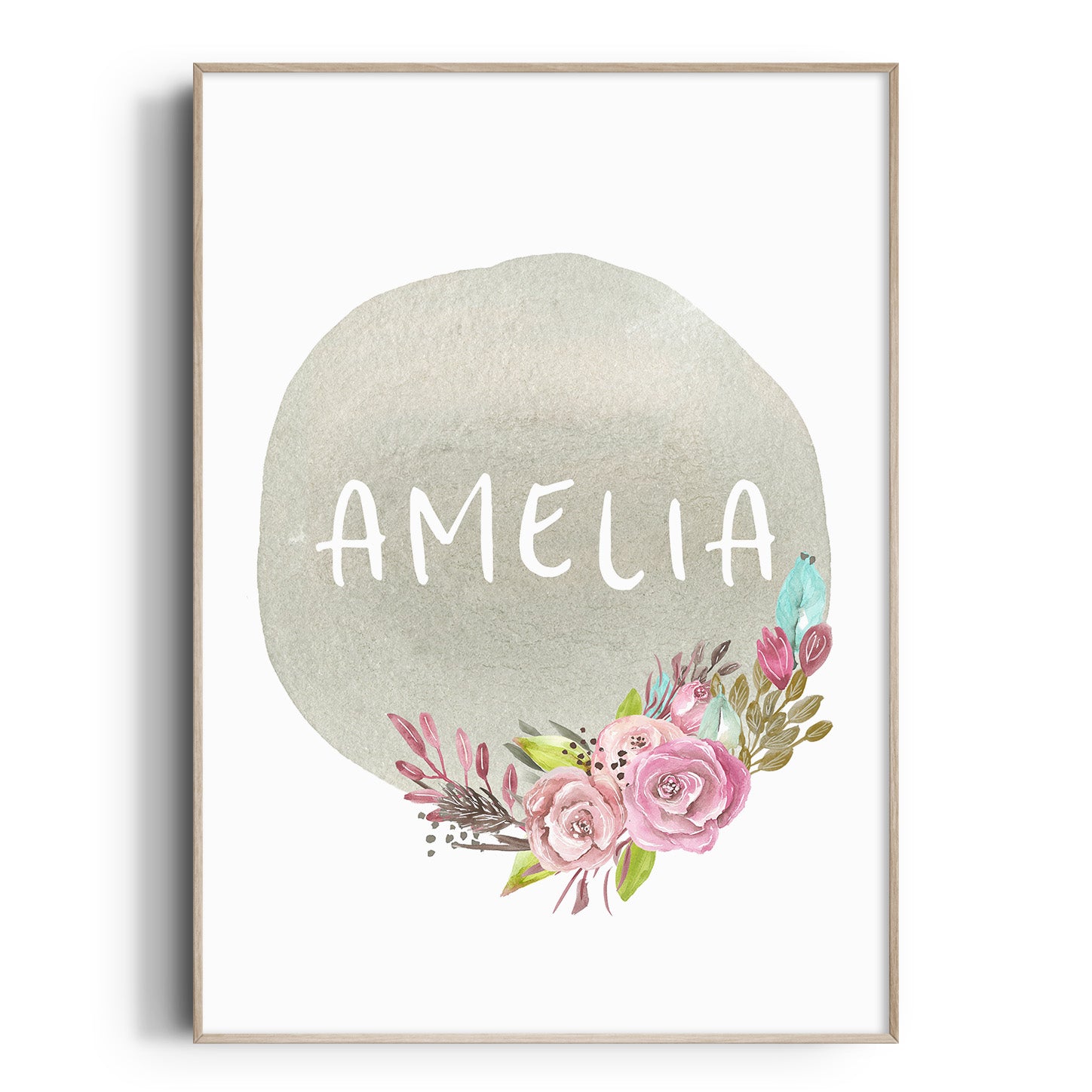 Floral Woodland Name Print