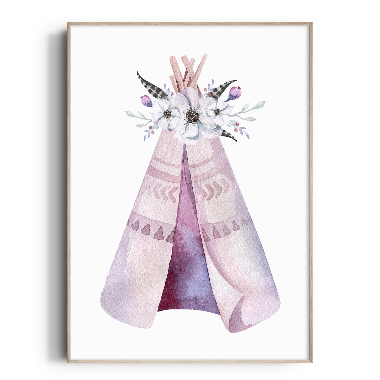 Floral Boho Tribal Teepee Print