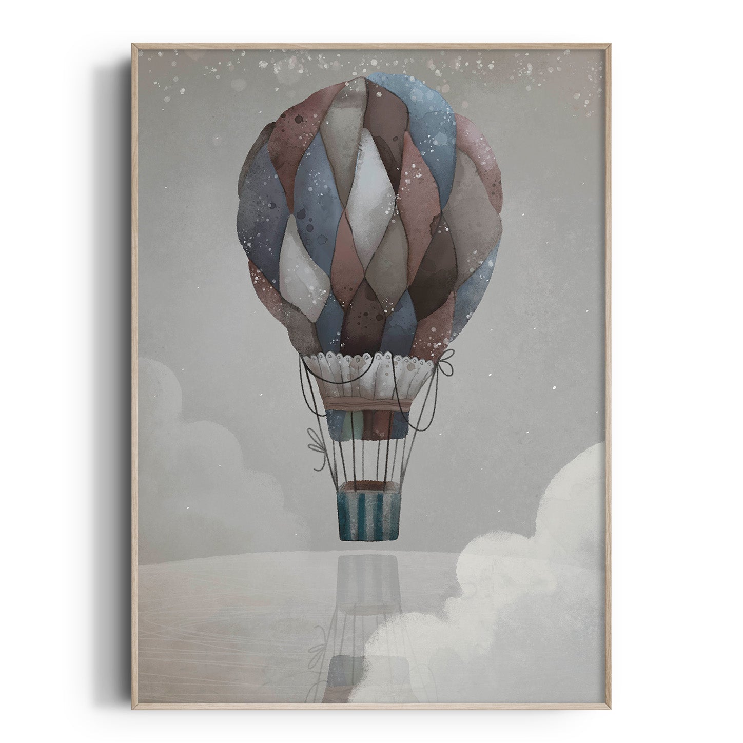 Blue Hot Air Balloon Print