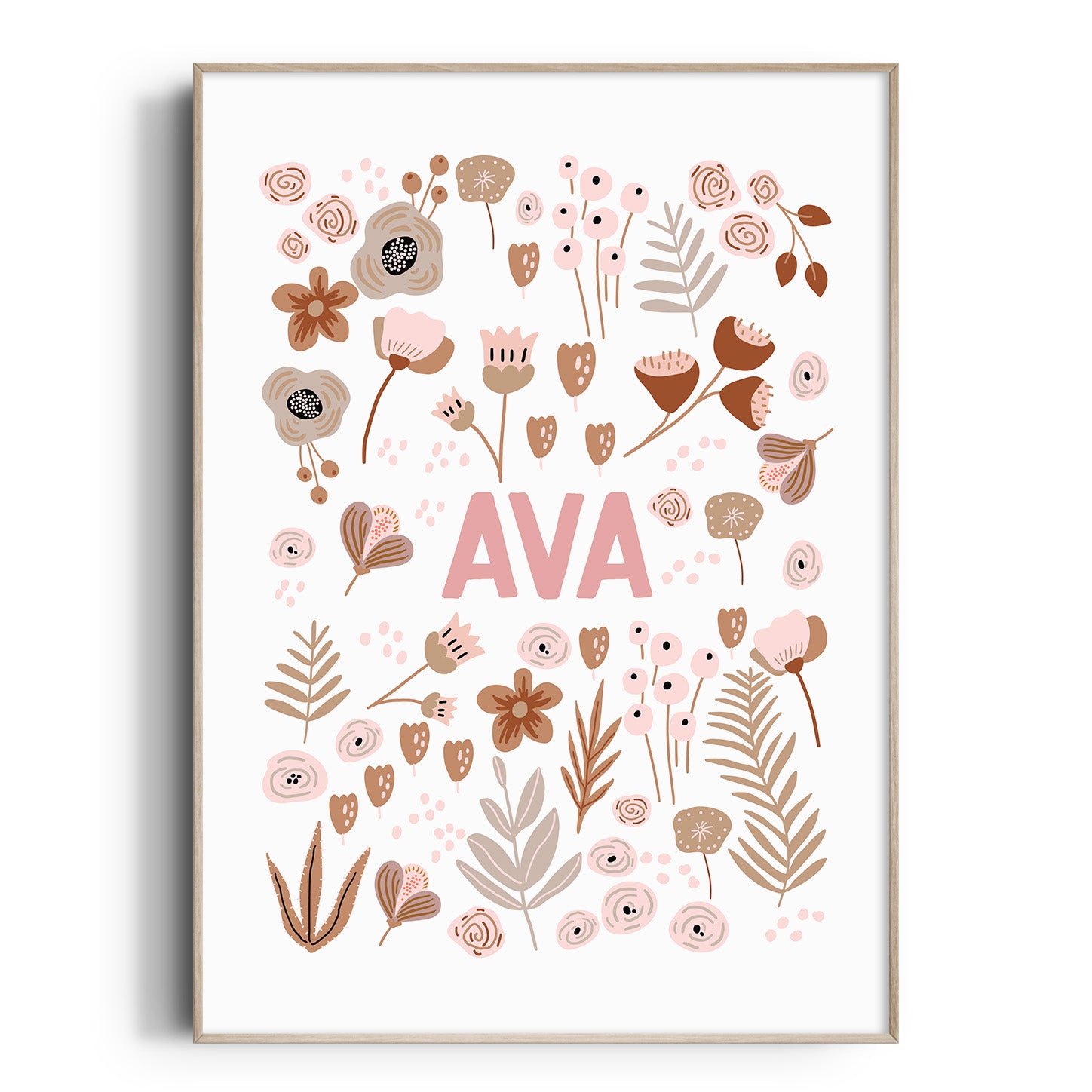 Pink Wildflower Name Print