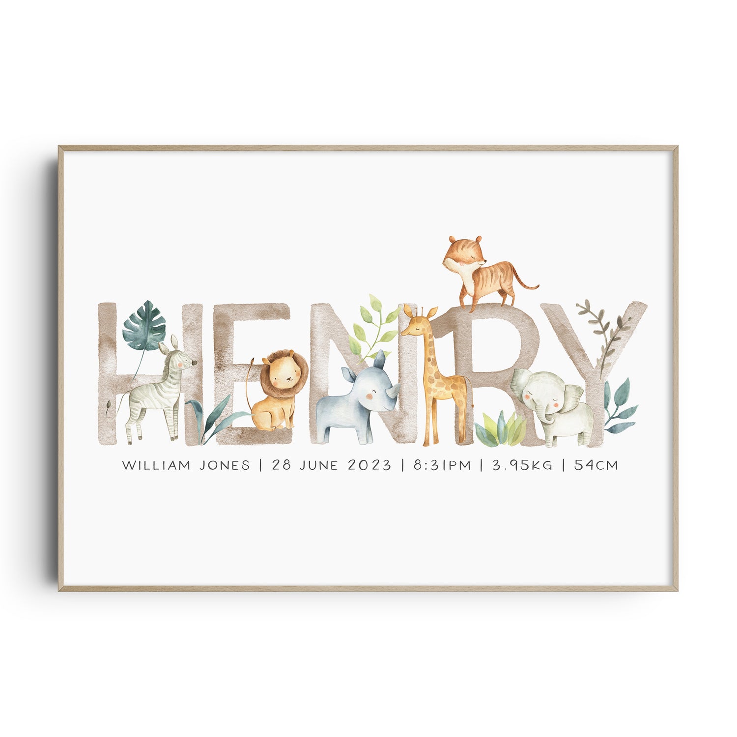 Safari Animal Name Print