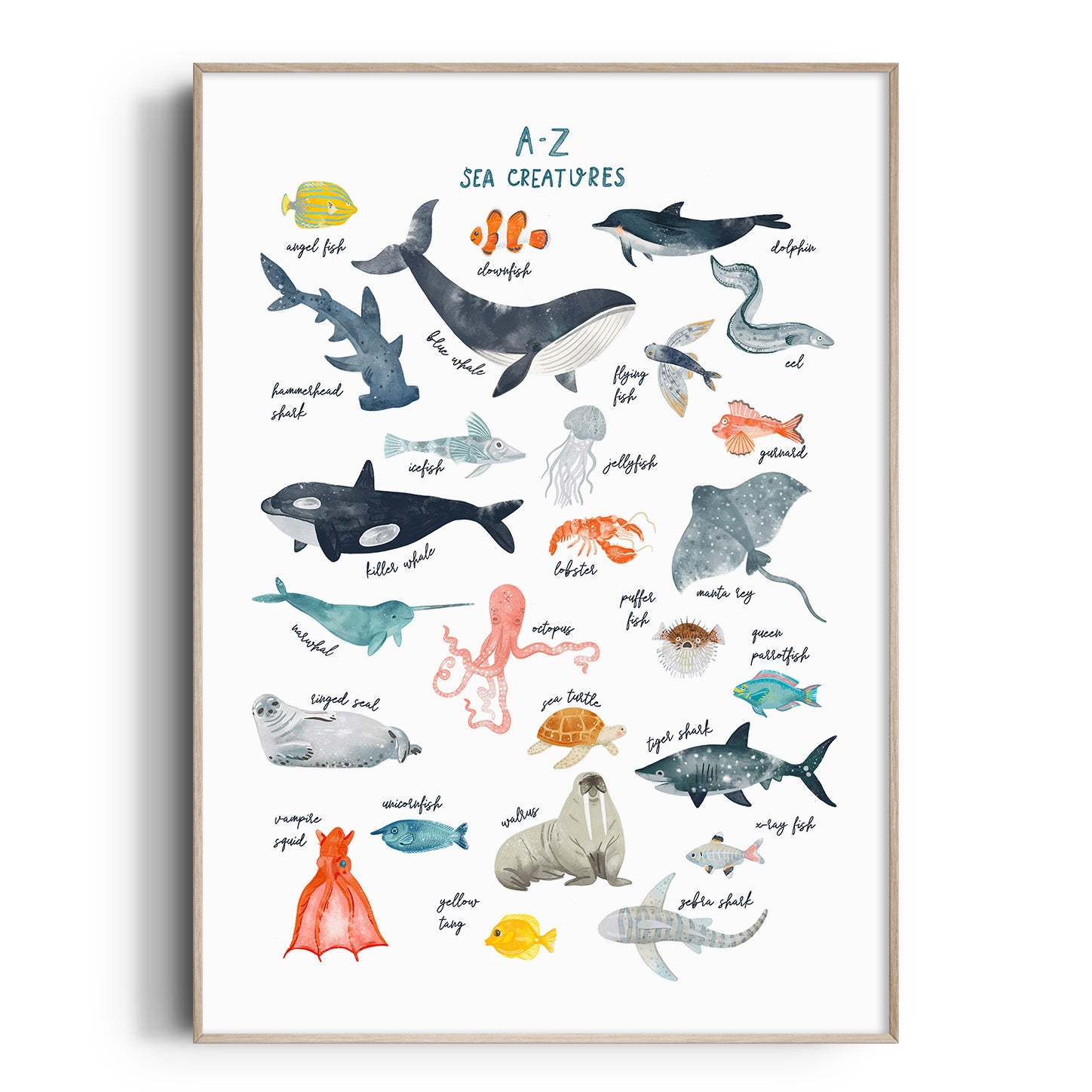 A-Z Sea Creature Print