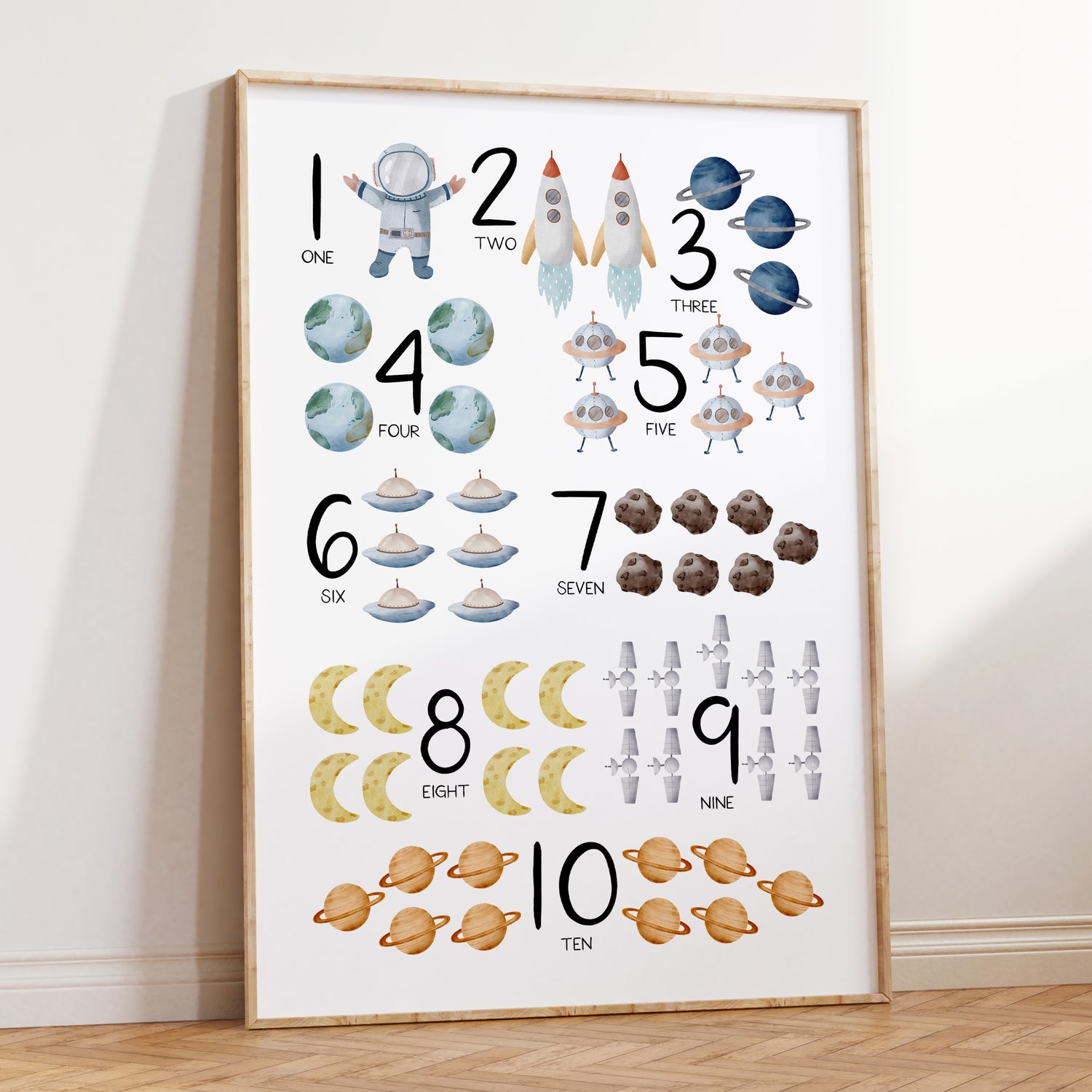 Space Numbers Print