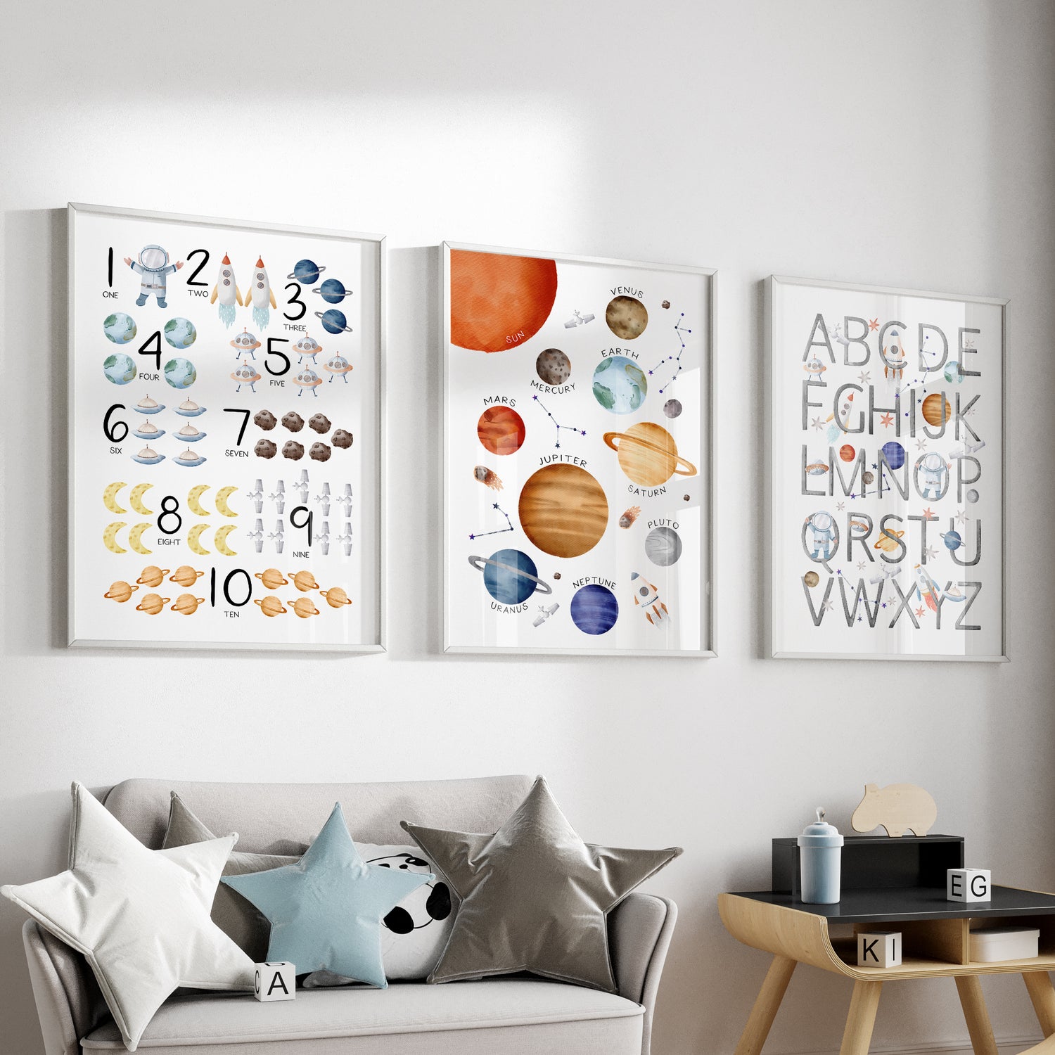 Solar System, Numbers & Alphabet Prints