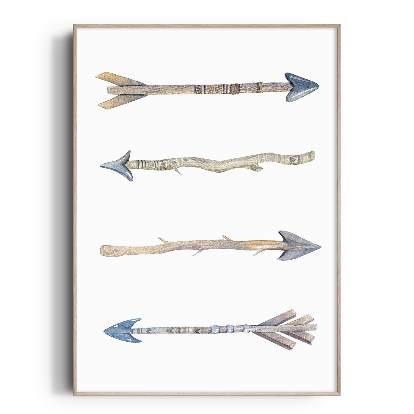 Watercolour Tribal Arrows Print