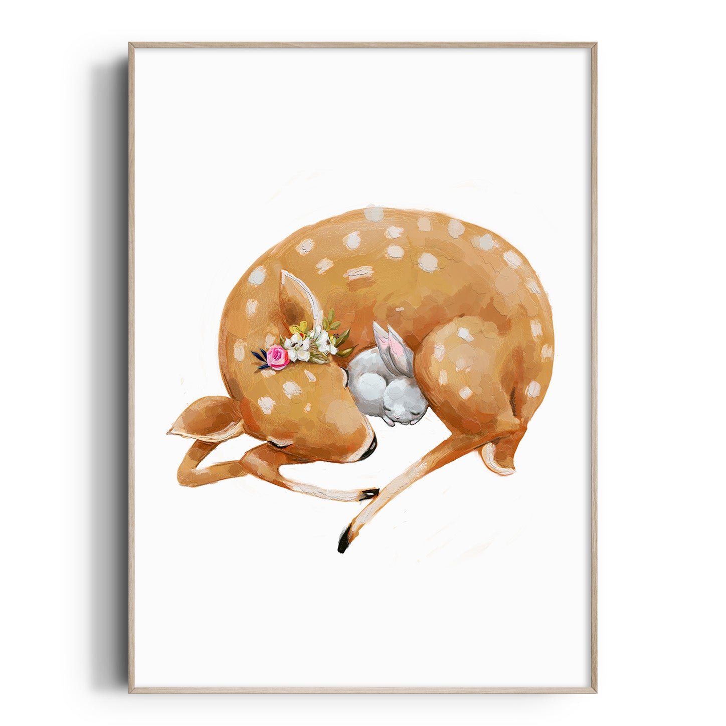 Woodland Baby Deer & Bunny Print