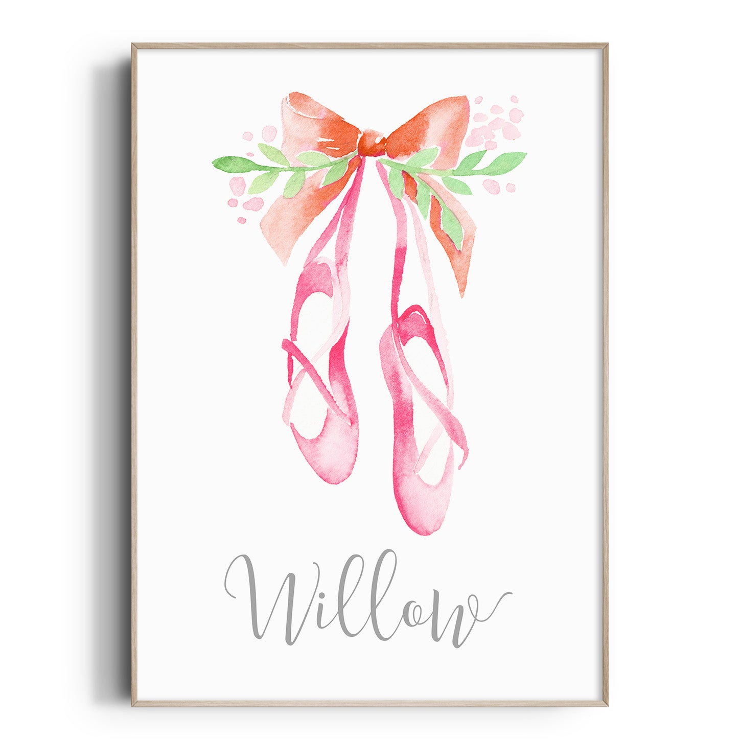 Pointe Ballet Shoes Name Print