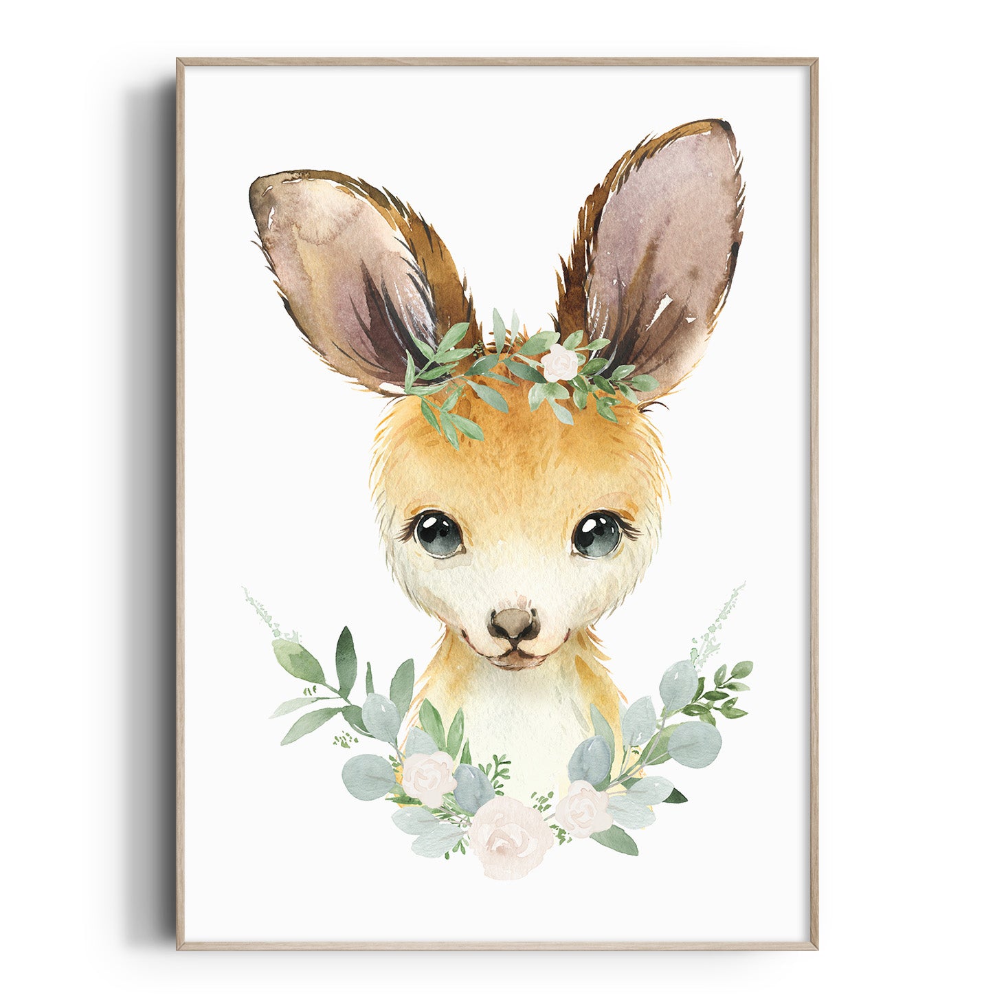 Floral Baby Kangaroo Print