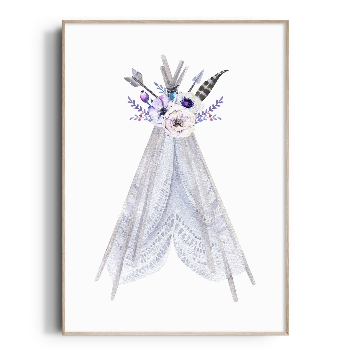 Floral Boho Tribal Teepee Print