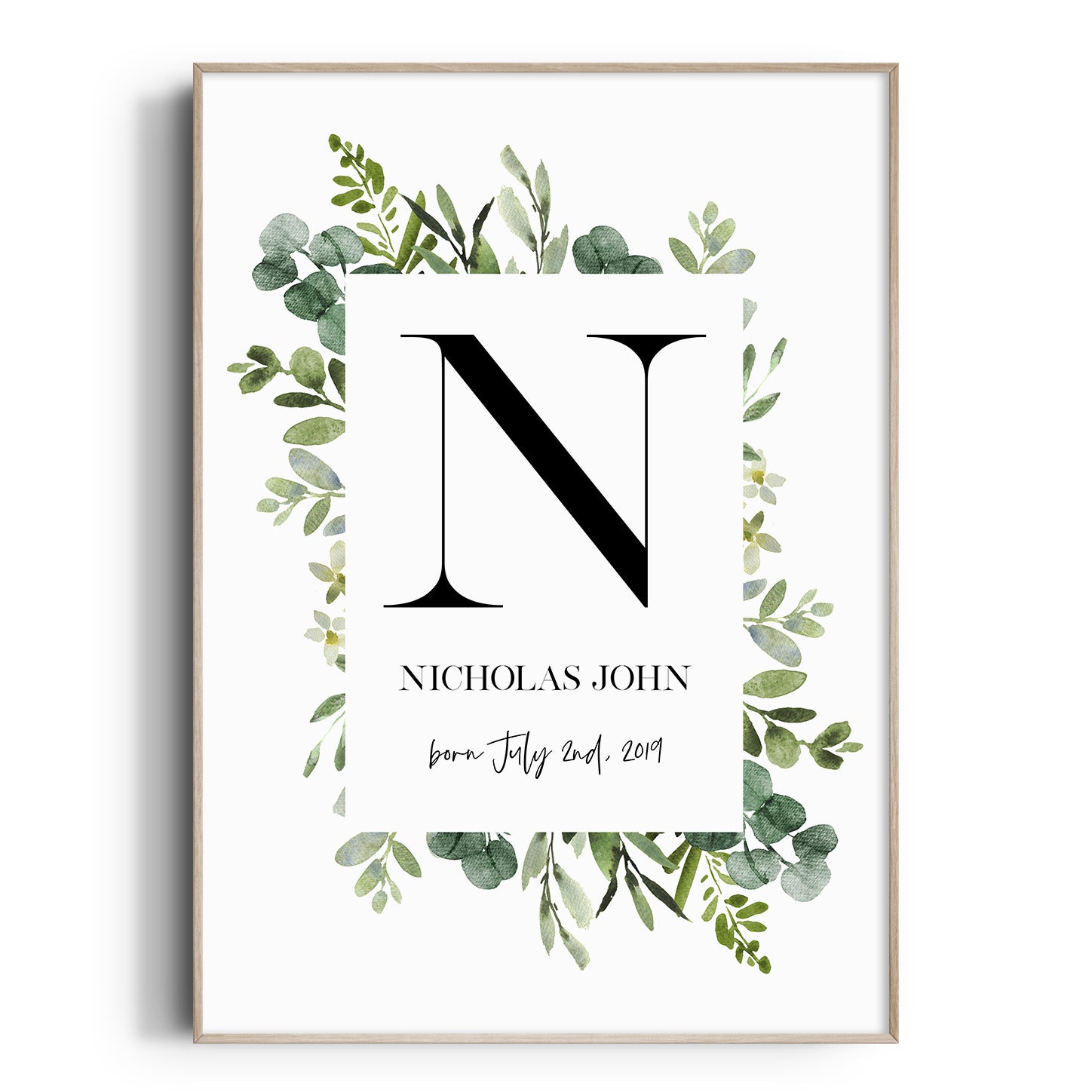 Greenery Birth Print