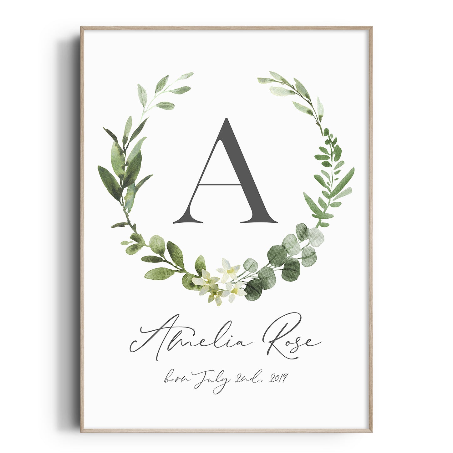 Floral Botanical Birth Date Print