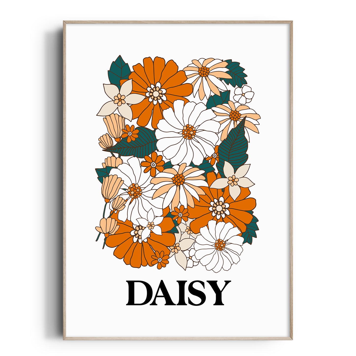 Retro Flower Name Print