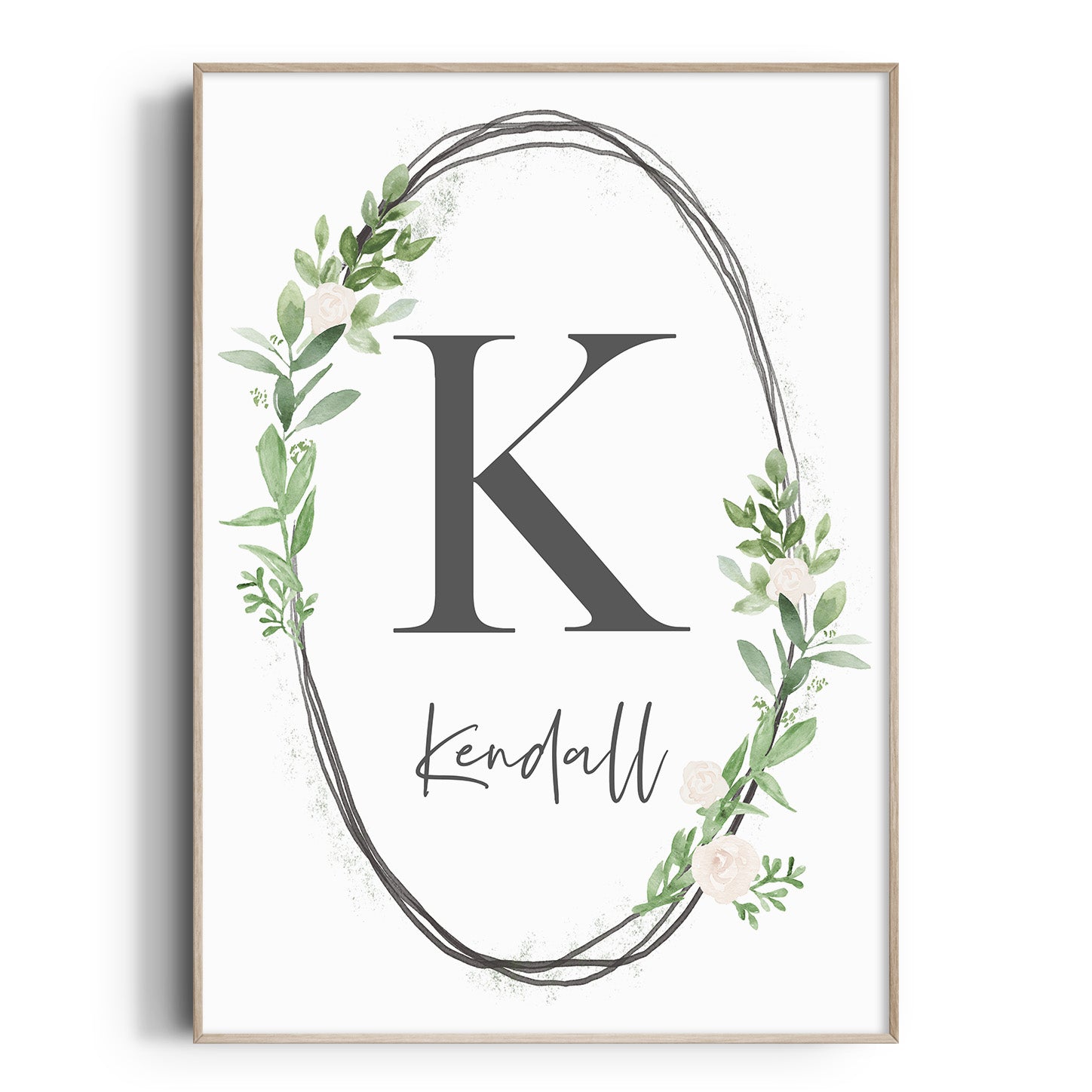 Greenery Name & Letter Print