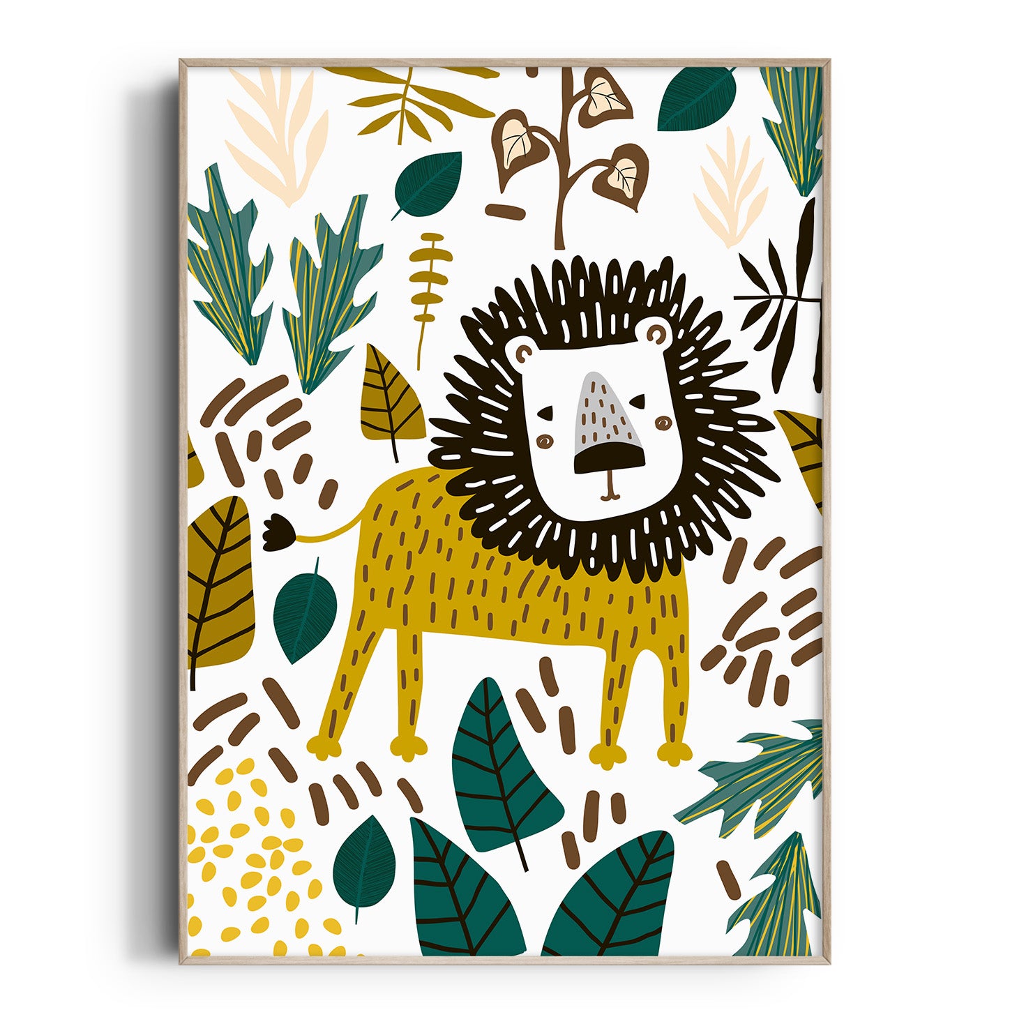 Jungle Lion Collage Print
