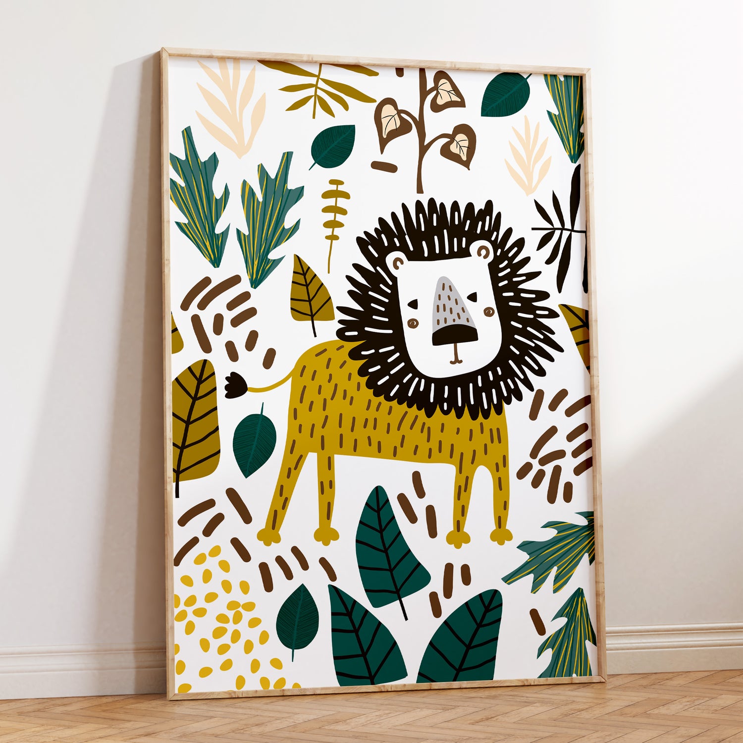Jungle Lion Collage Print