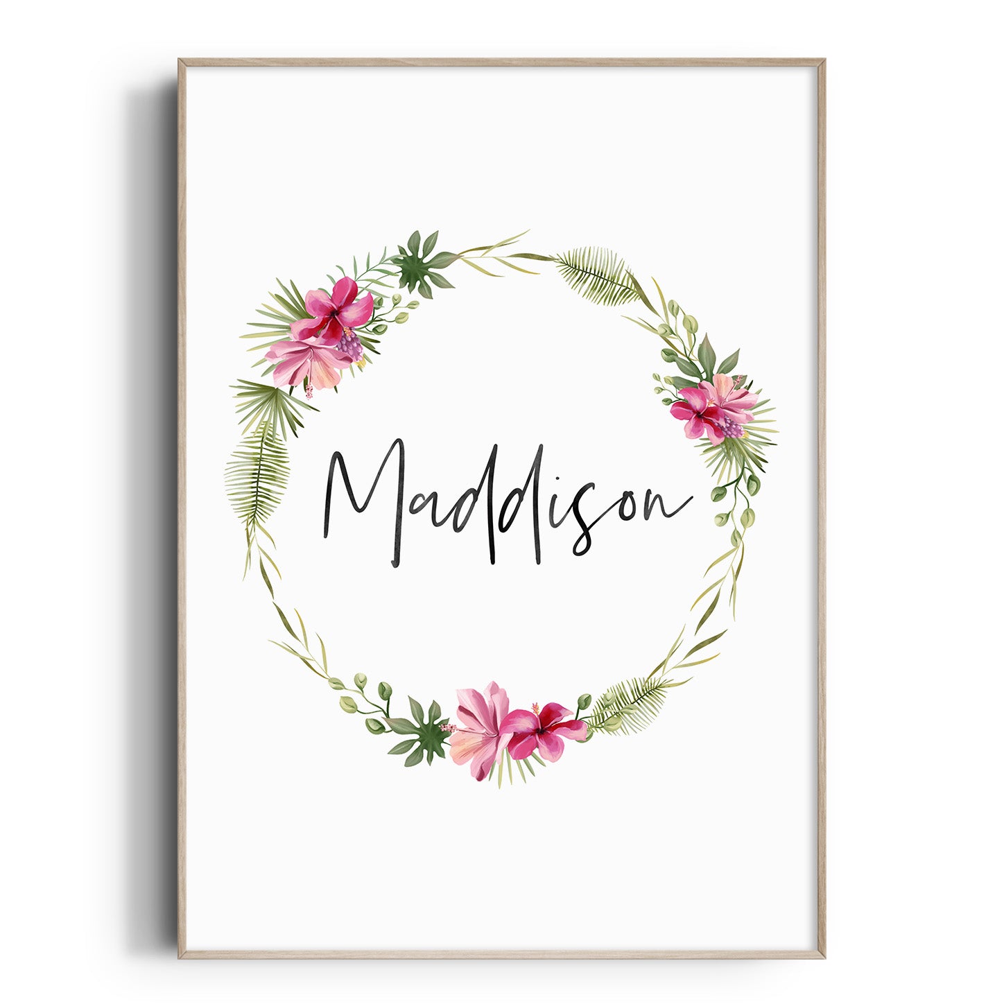 Tropical Wreath Name Print
