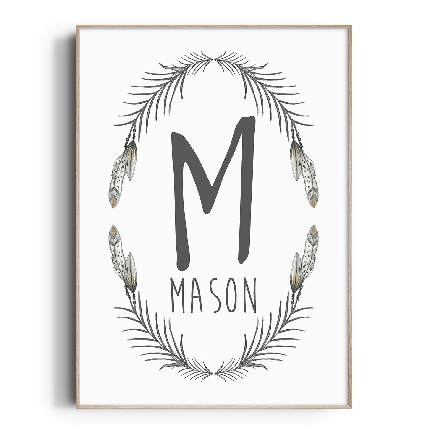 Woodland Feather Name Print