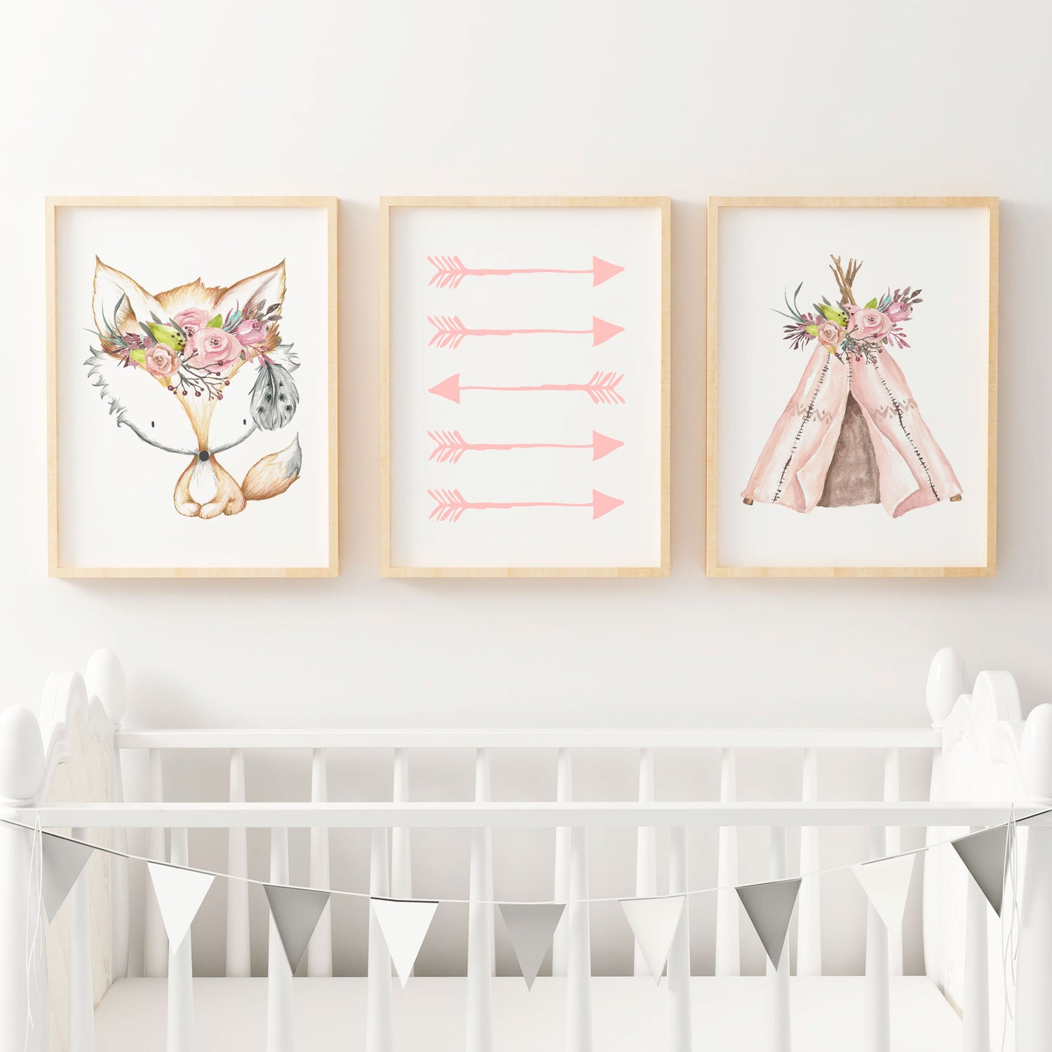 Woodland Teepee, Arrows & Fox Prints