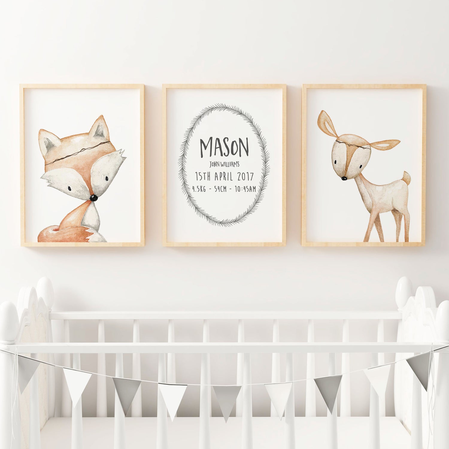 Woodland Fox, Deer & Birth Prints