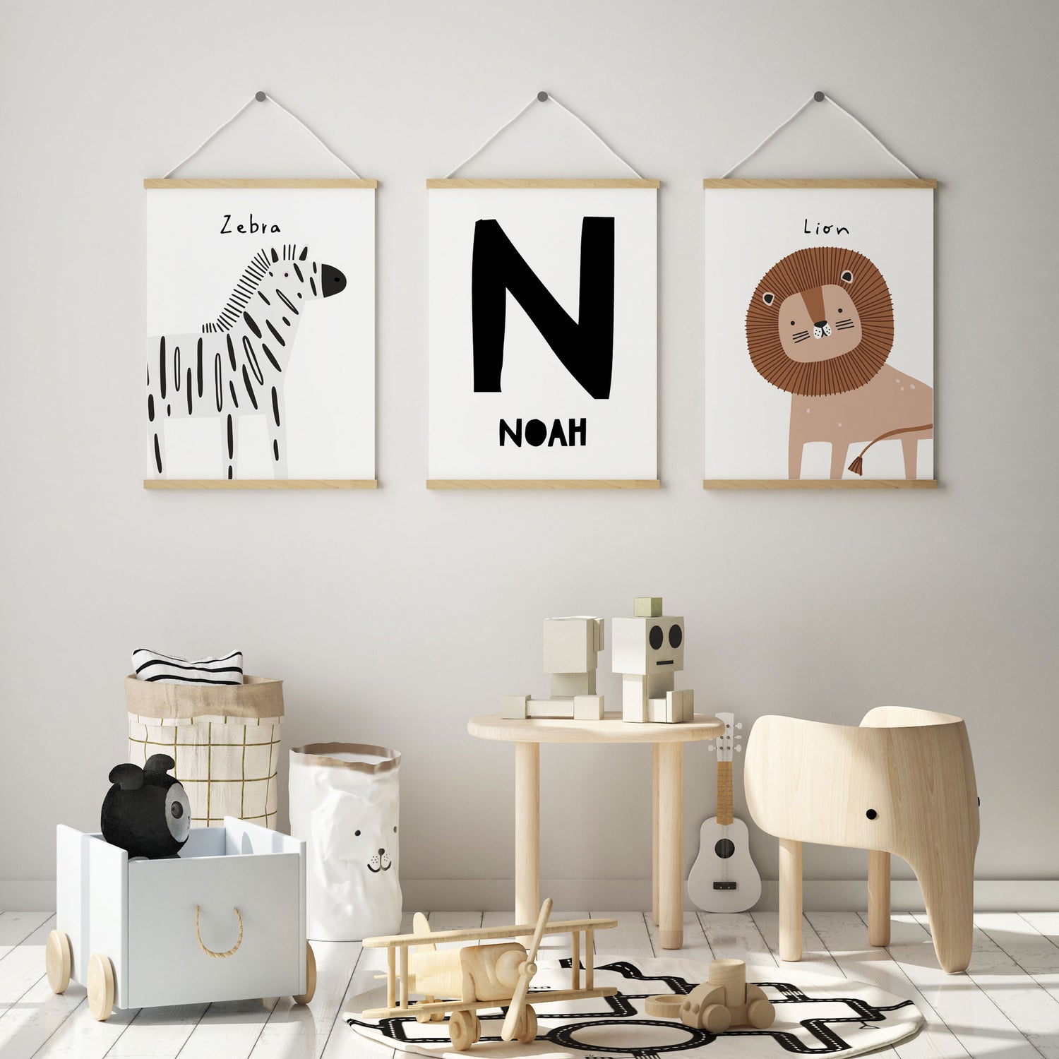 Zebra, Lion & Name Prints