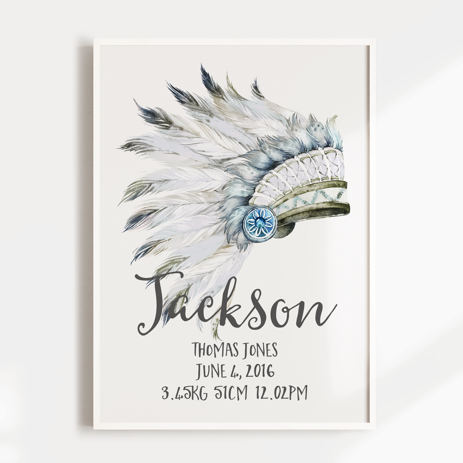 Tribal Headdress Birth Print