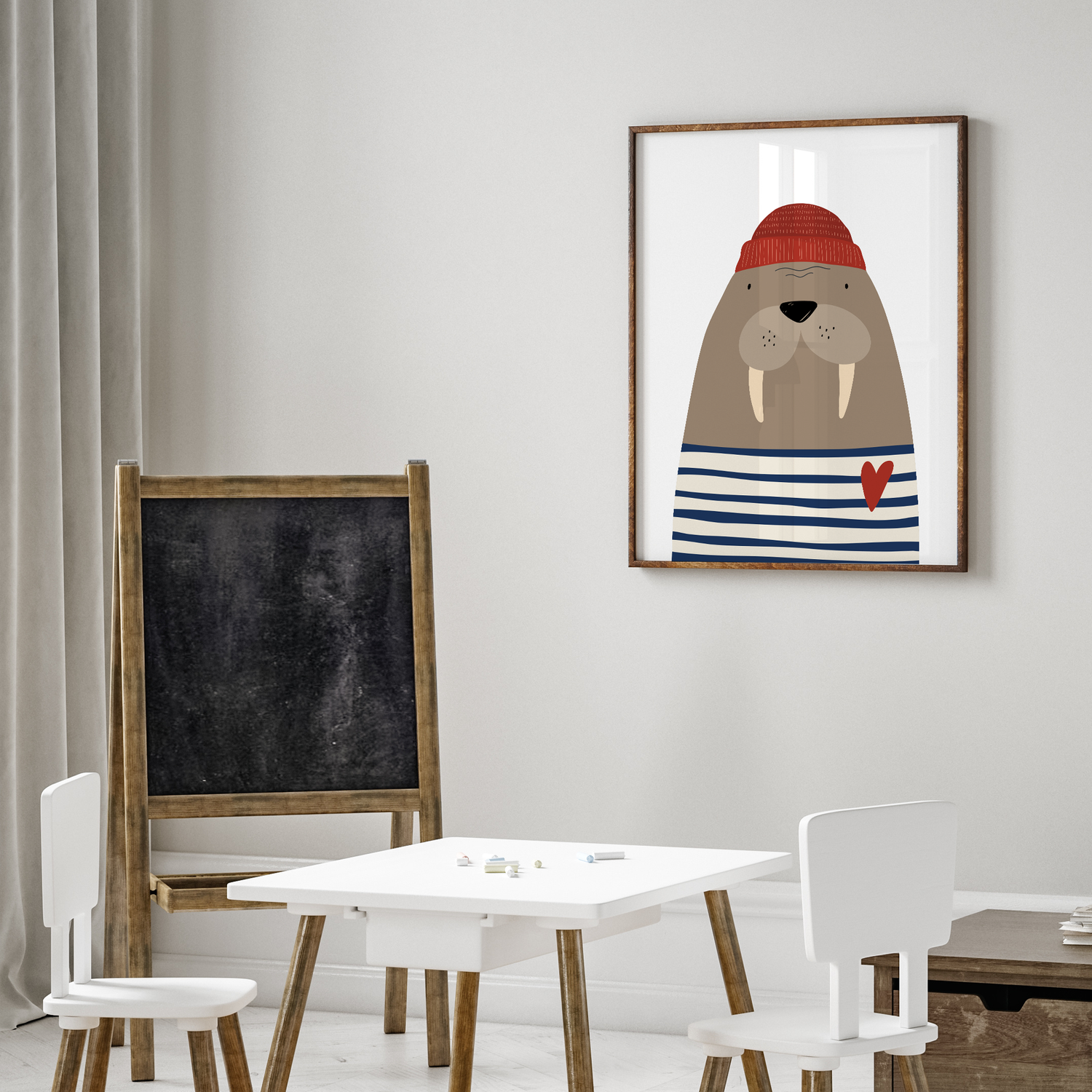 Walrus Sailor Print