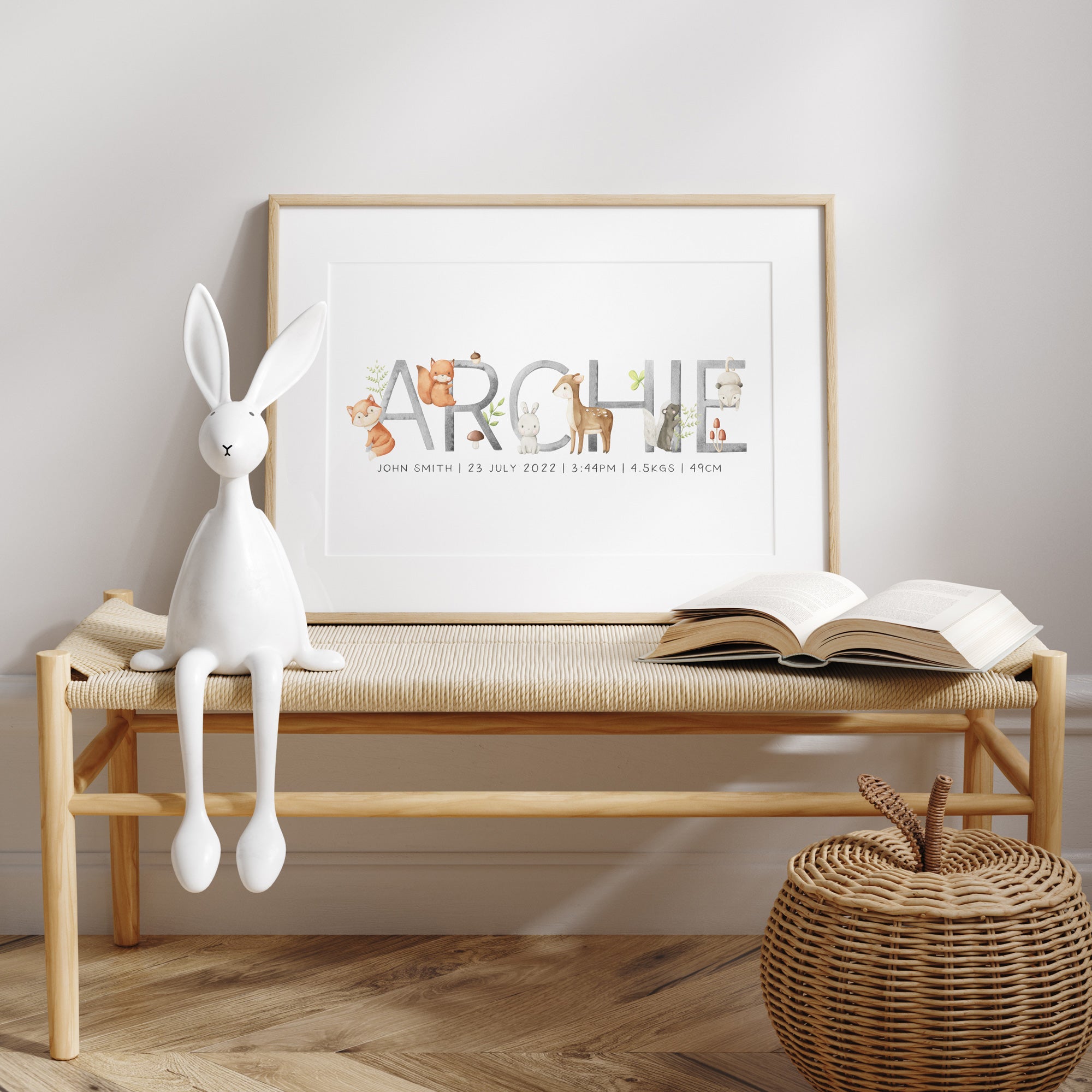 Woodland Animal Name Print