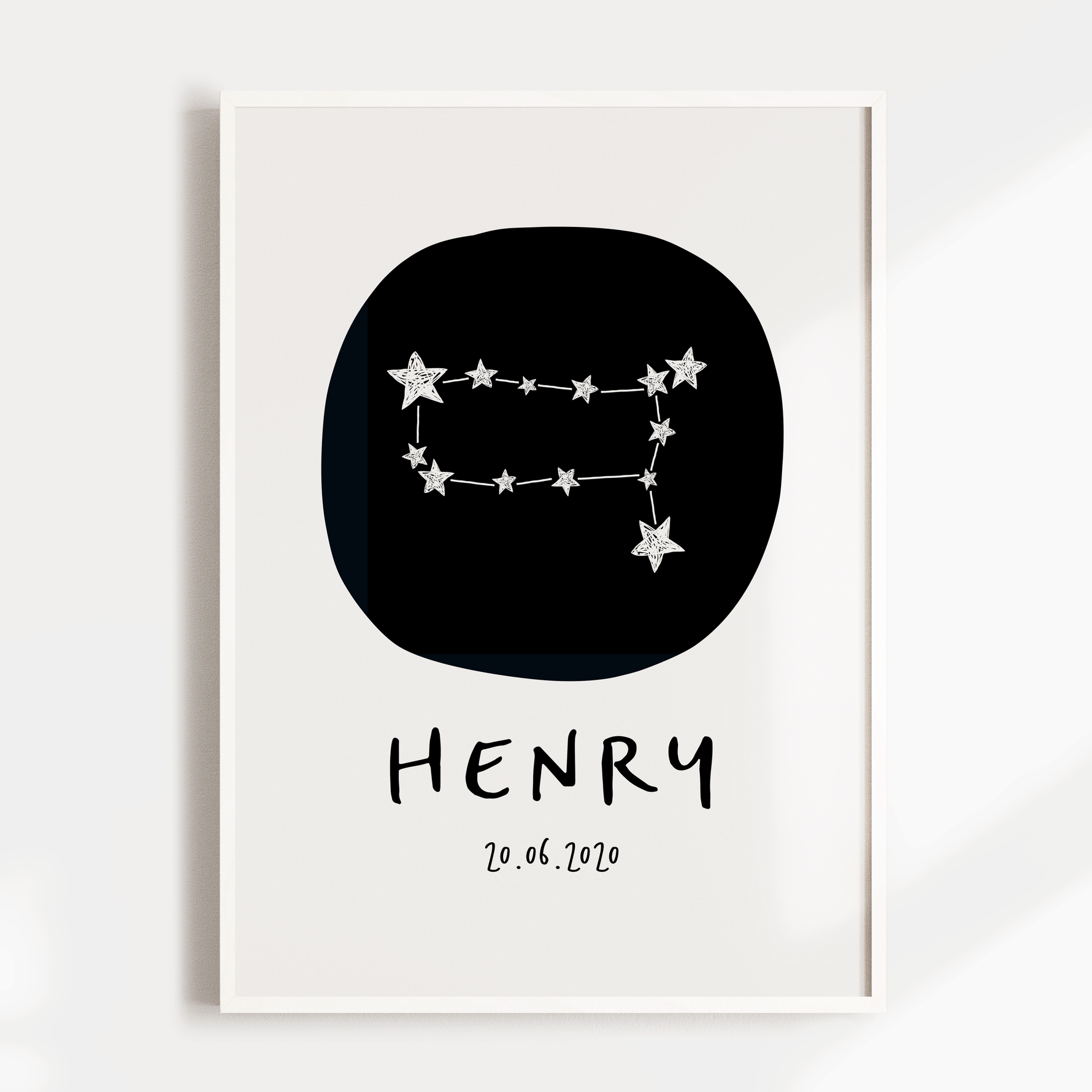 Gemini Zodiac Constellation Nursery Wall Art Birth Print