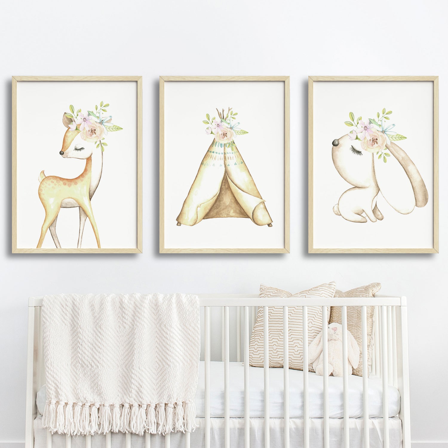 Woodland Deer, Bunny & Teepee Prints