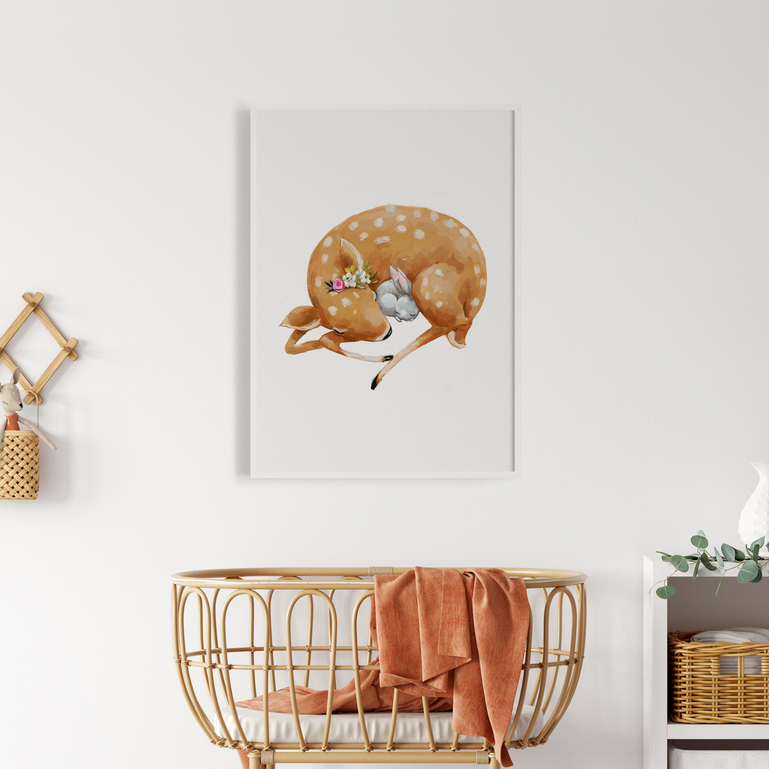Woodland Baby Deer & Bunny Print