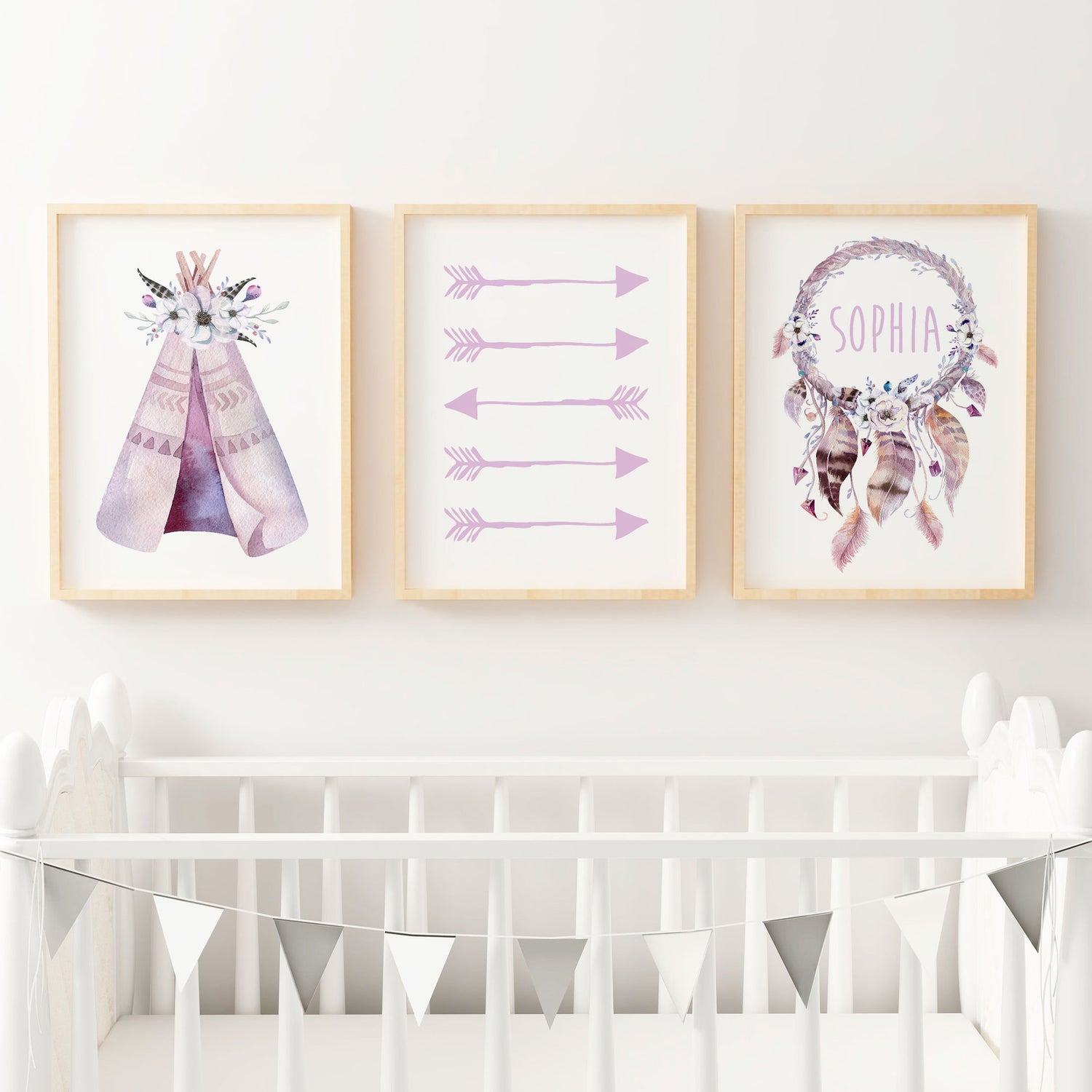 Teepee, Arrows & Dreamcatcher Name Prints