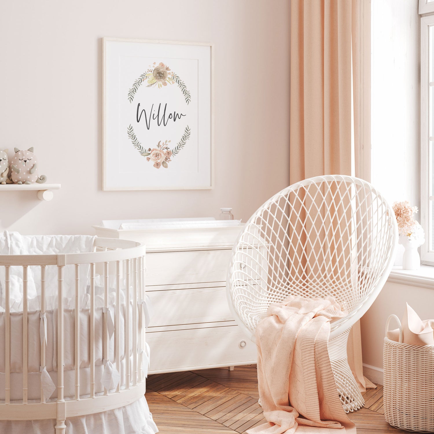 Woodland Floral Name Print