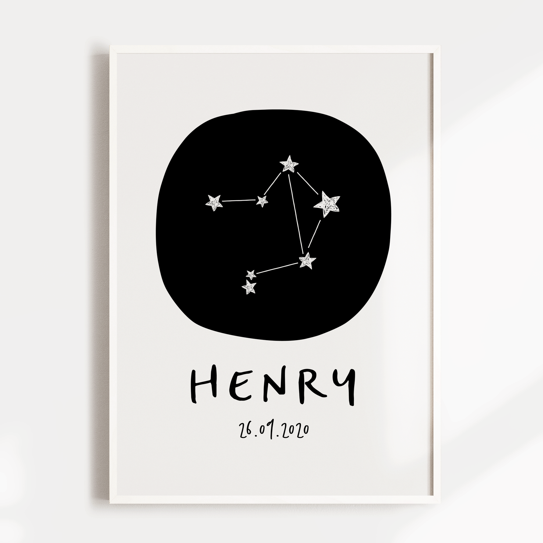 Libra Zodiac Constellation Nursery Wall Art Birth Print