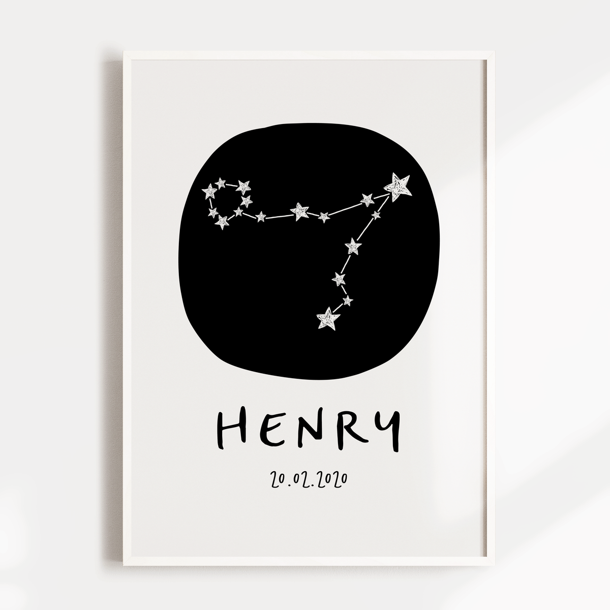 Pisces Zodiac Constellation Nursery Wall Art Birth Print