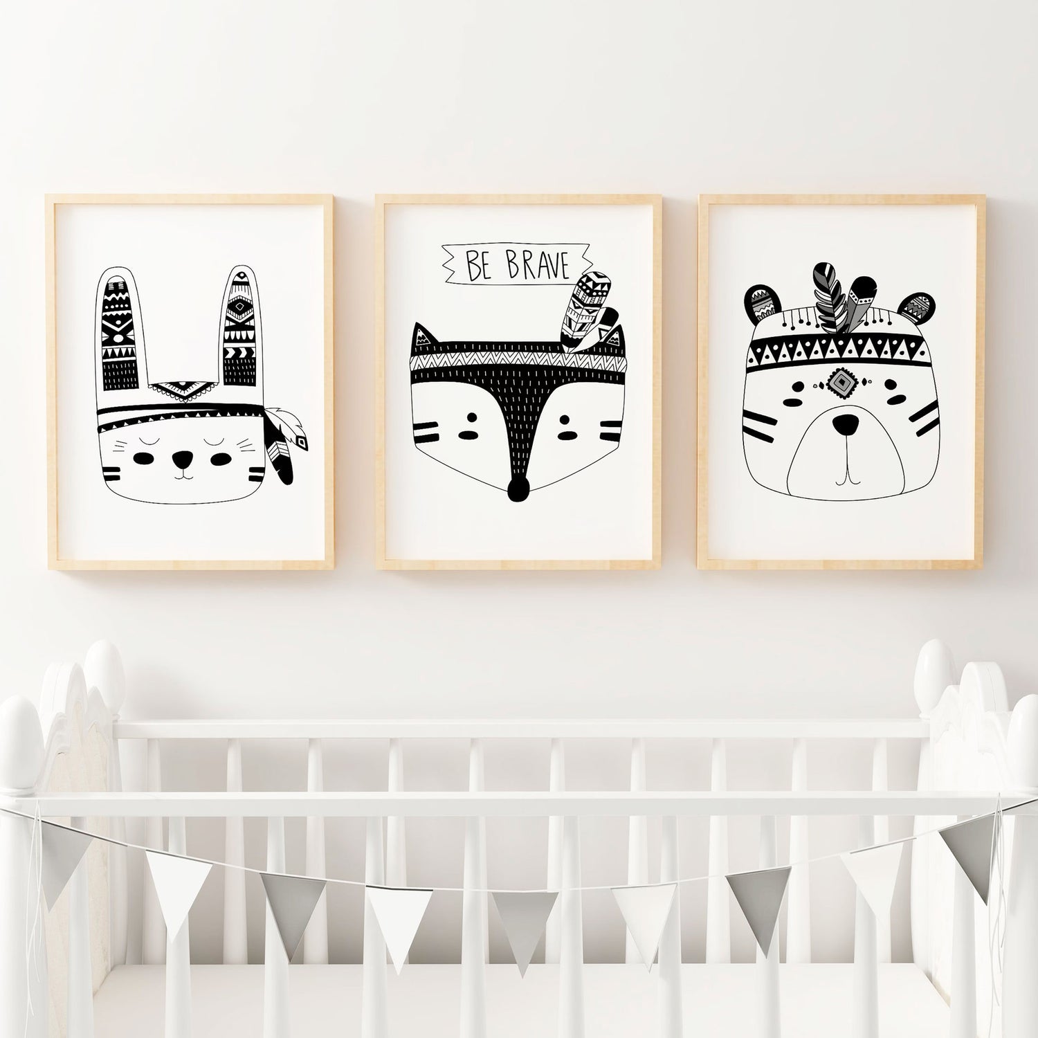 Tribal Bunny, Fox & Bear Prints