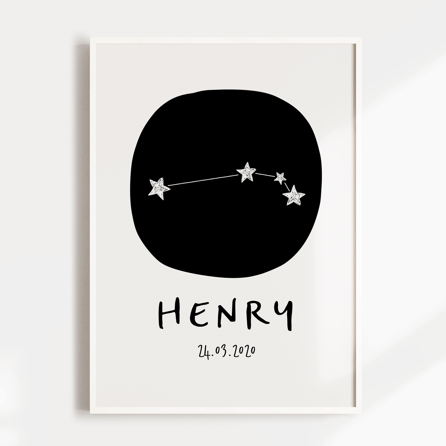 Aries Zodiac Constellation Nursery Wall Art Birth Print
