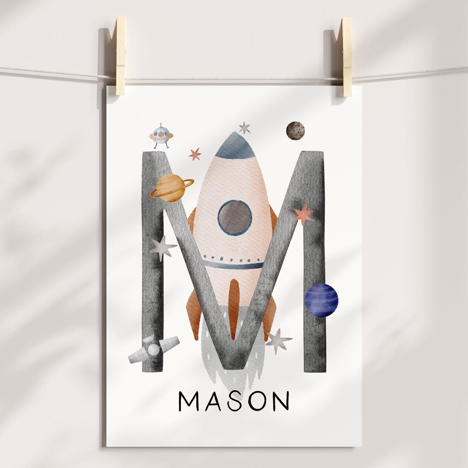 Astronaut, Name & Alphabet Space Prints