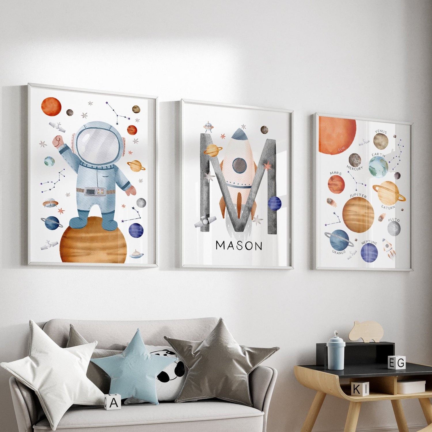 Astronaut, Name & Solar System Prints