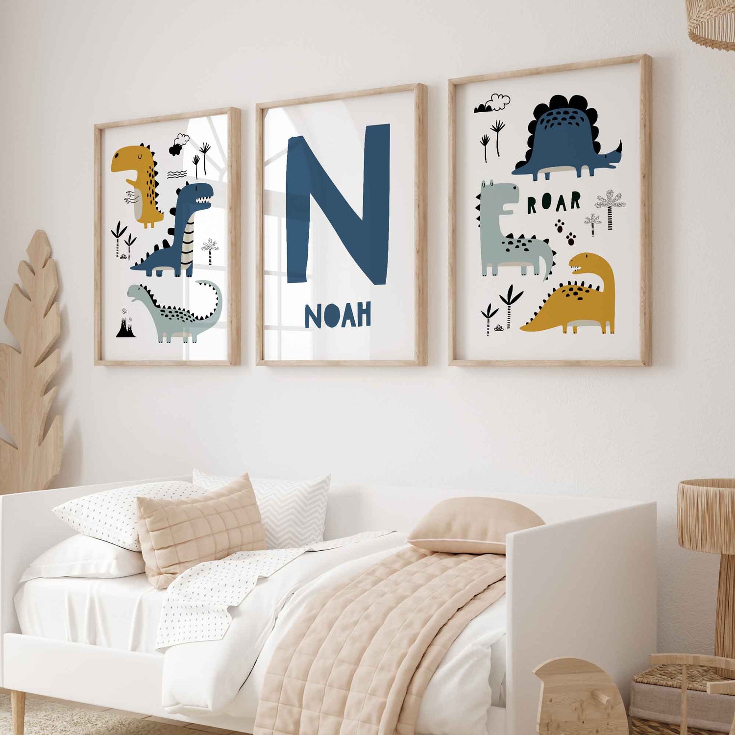 Blue Name & Dinosaur Prints