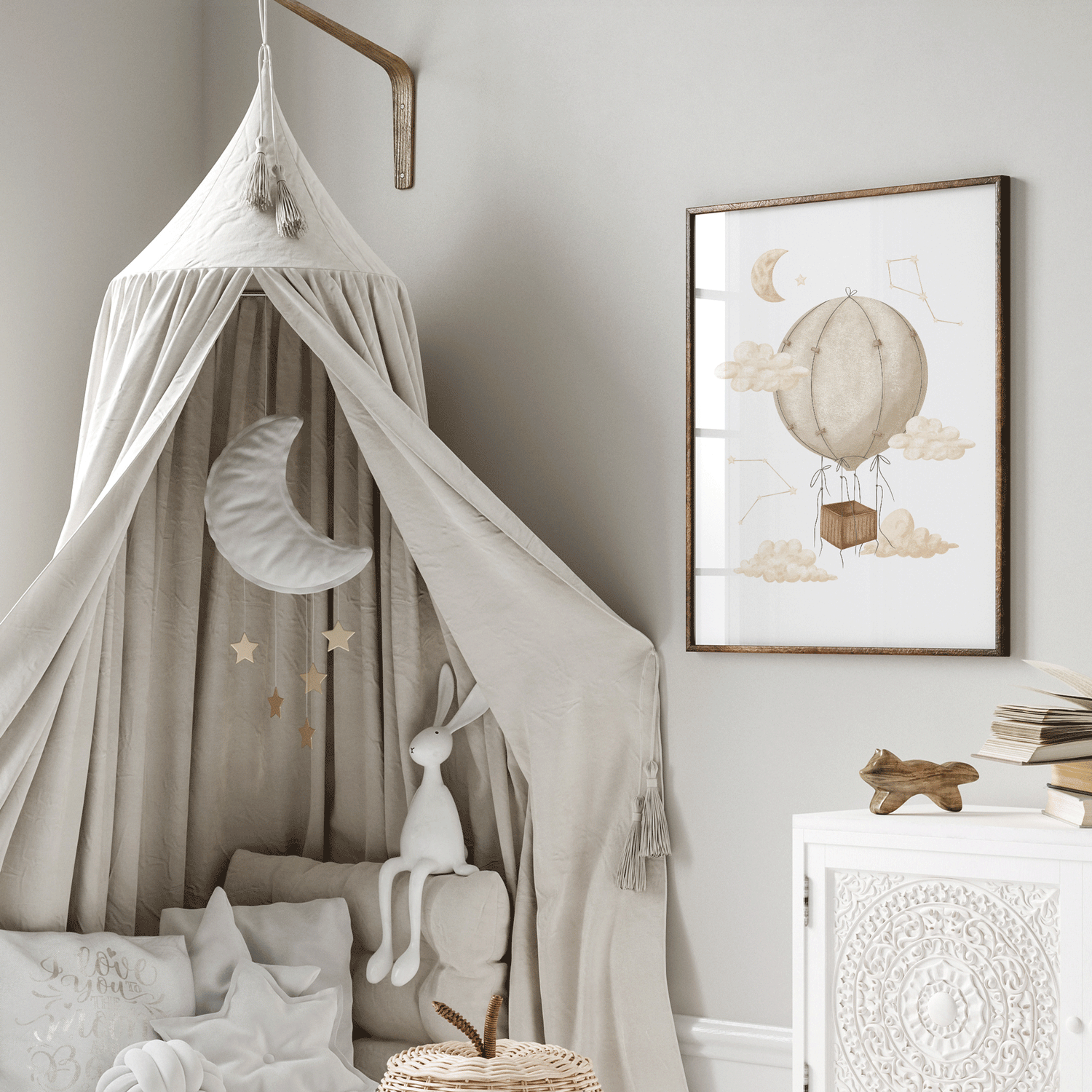 Boho Hot Air Balloon Print