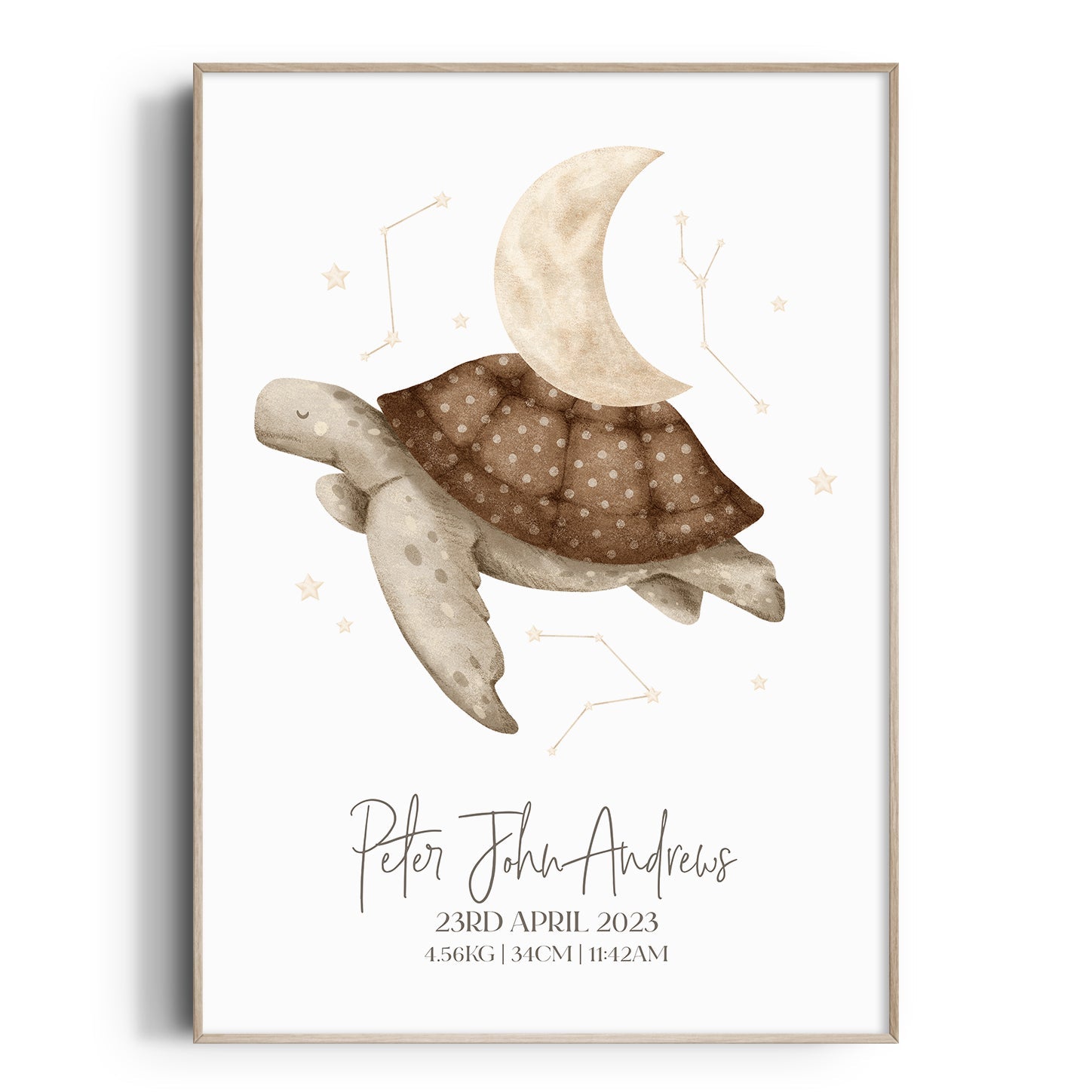 Boho Turtle Birth Print