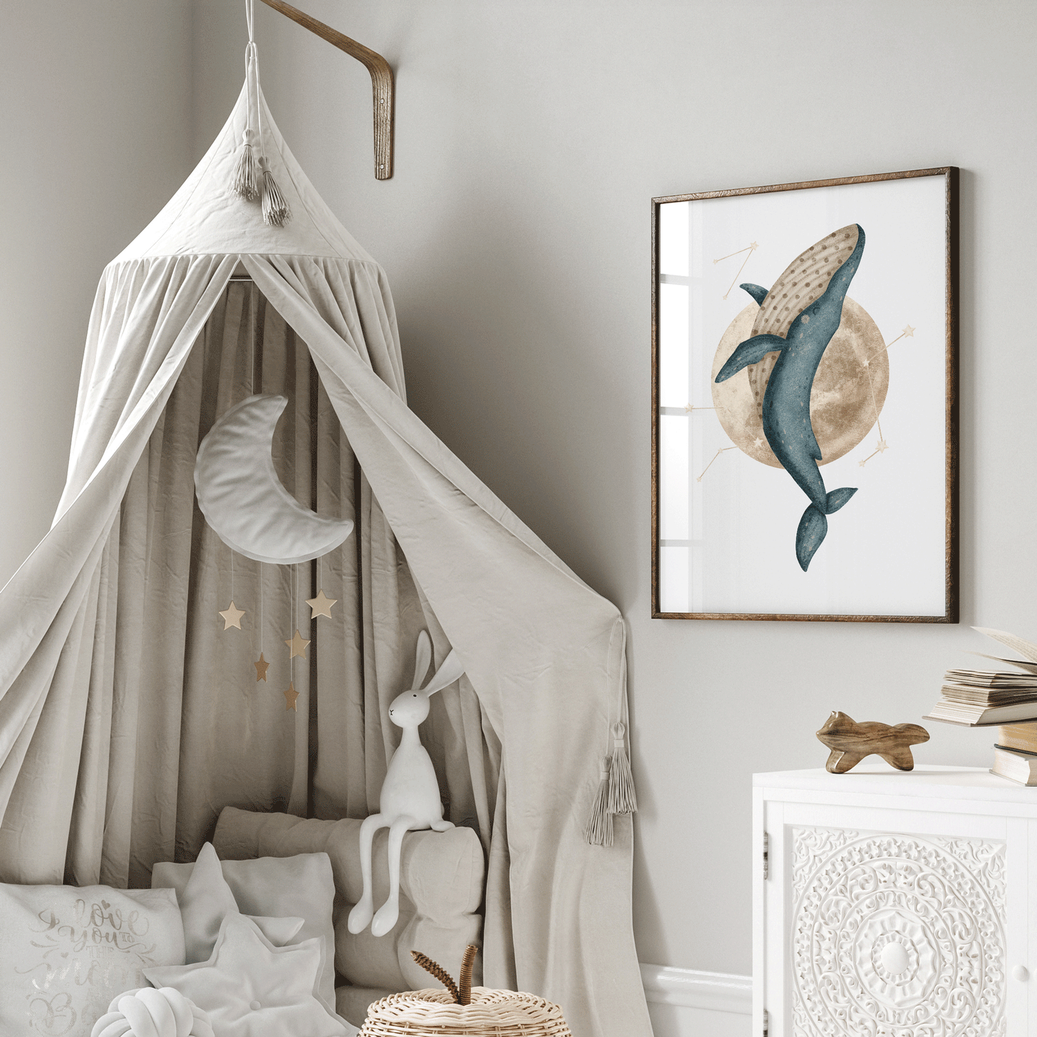 Boho Whale Print